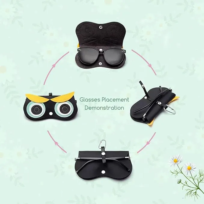 2 Pcs Eyeglass Pouch Multiple Cartoon Animal Sunglasses Double Safety