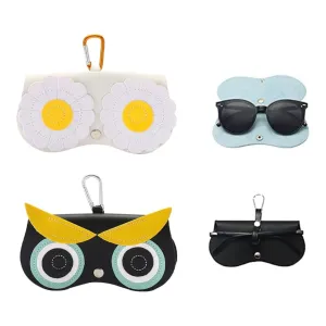 2 Pcs Eyeglass Pouch Multiple Cartoon Animal Sunglasses Double Safety