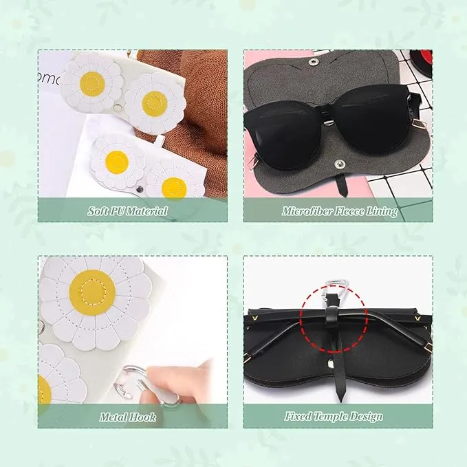2 Pcs Eyeglass Pouch Multiple Cartoon Animal Sunglasses Double Safety
