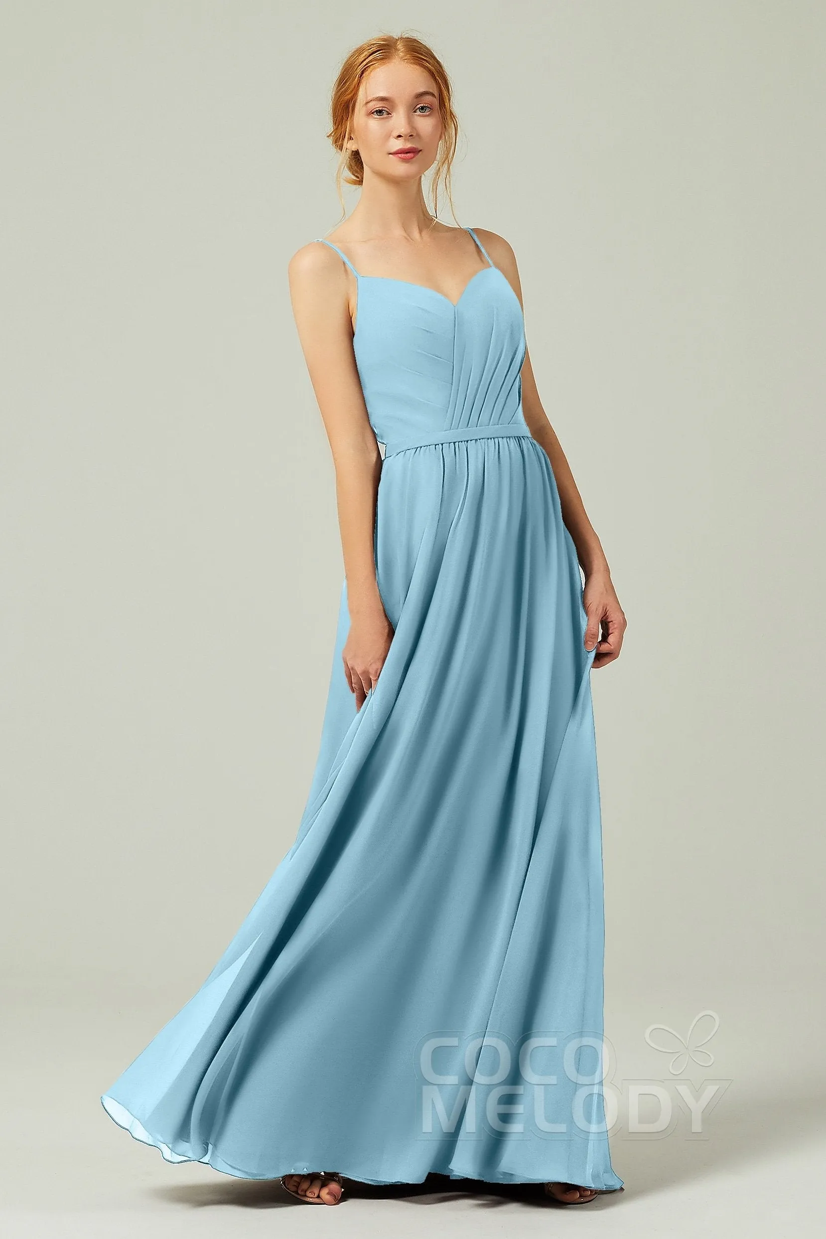 A-Line Floor Length Chiffon Bridesmaid Dress CB0296