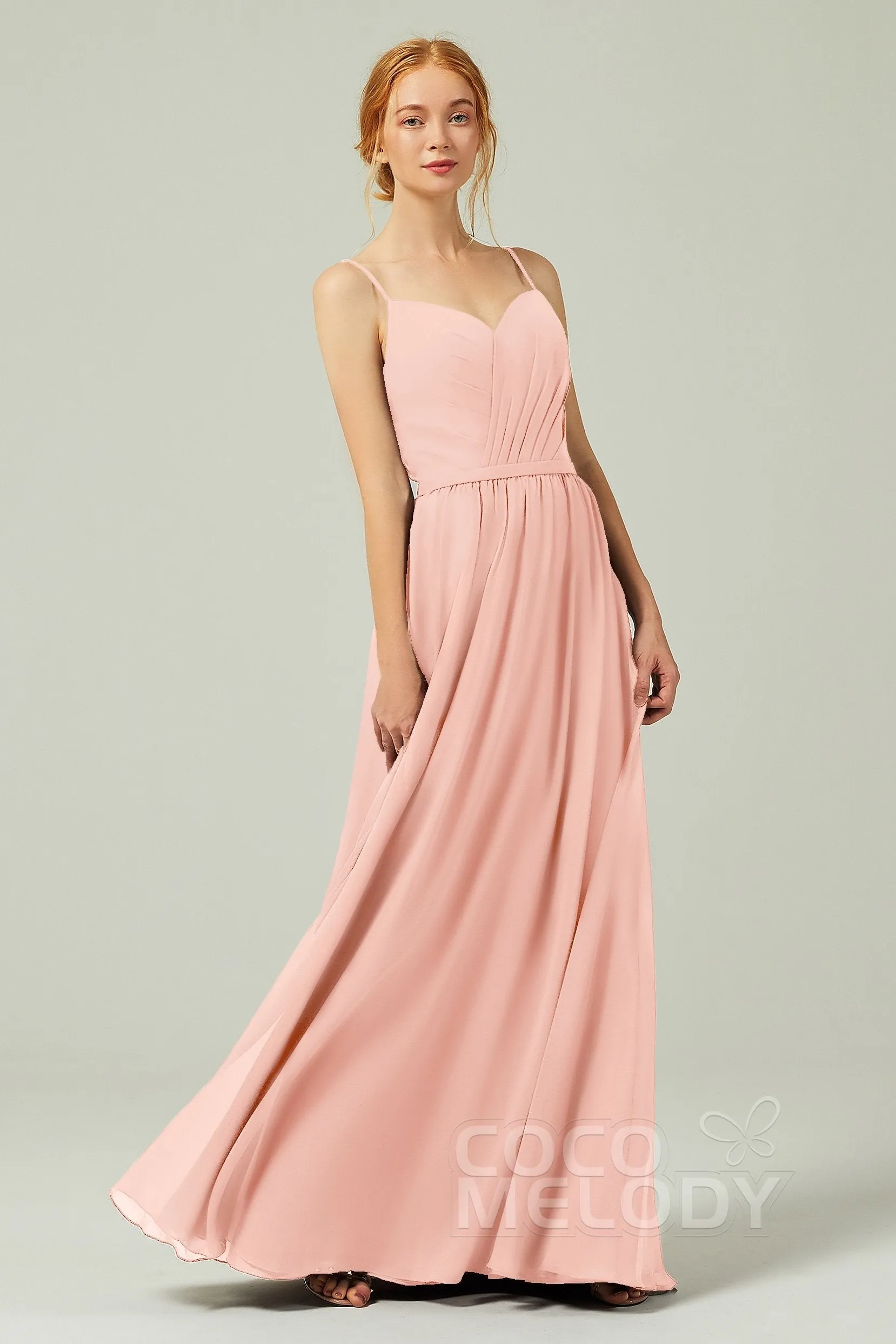A-Line Floor Length Chiffon Bridesmaid Dress CB0296