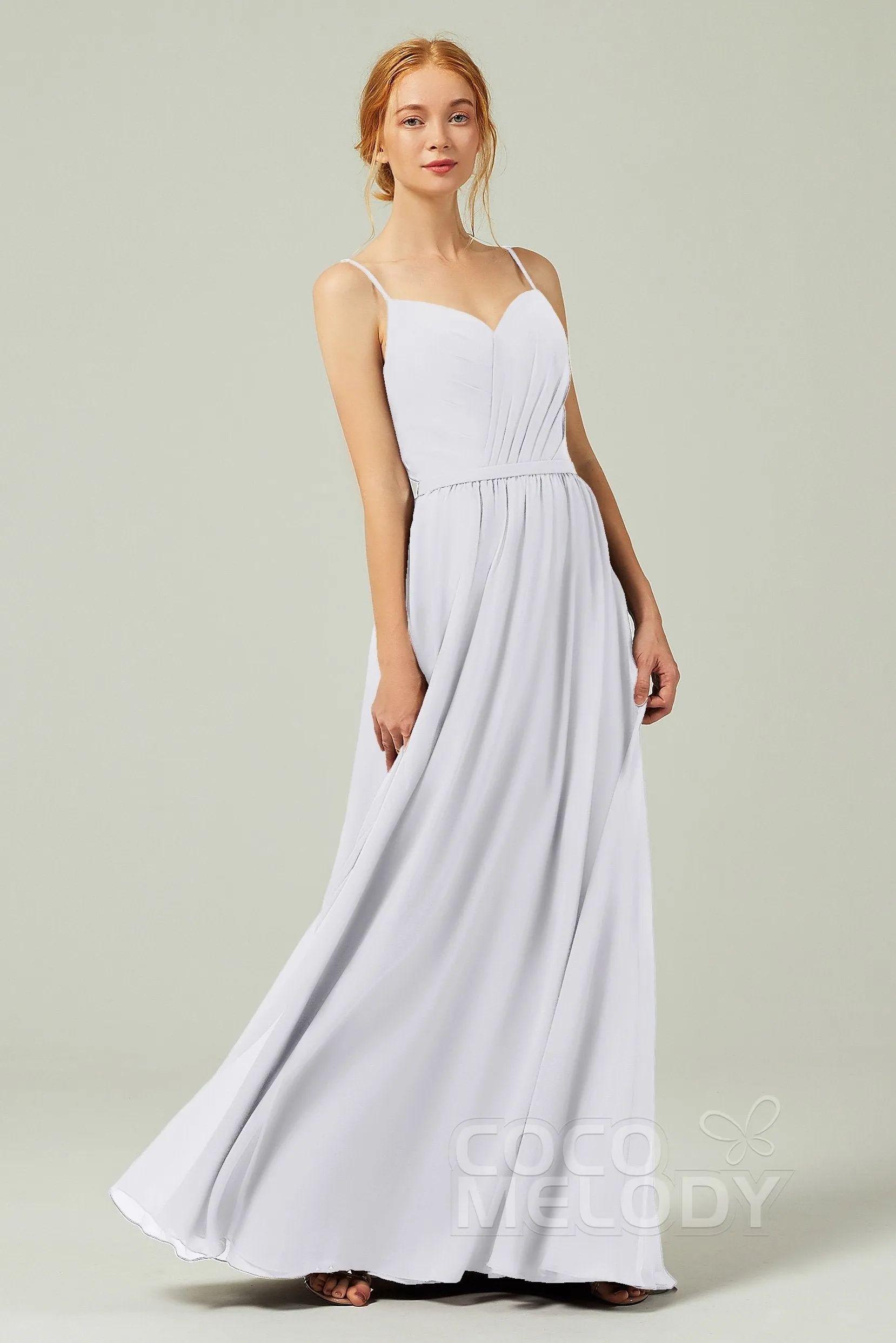 A-Line Floor Length Chiffon Bridesmaid Dress CB0296