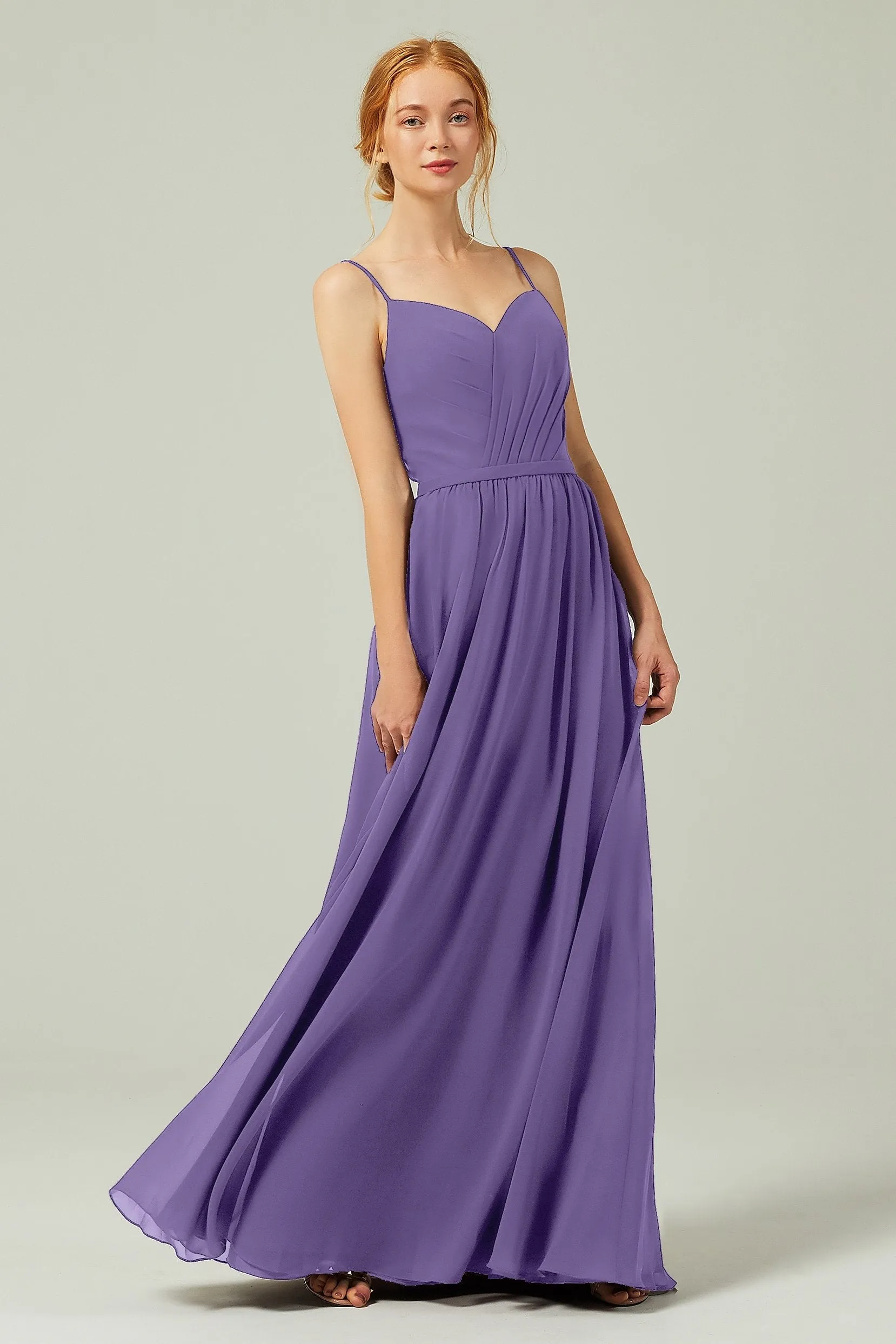 A-Line Floor Length Chiffon Bridesmaid Dress CB0296