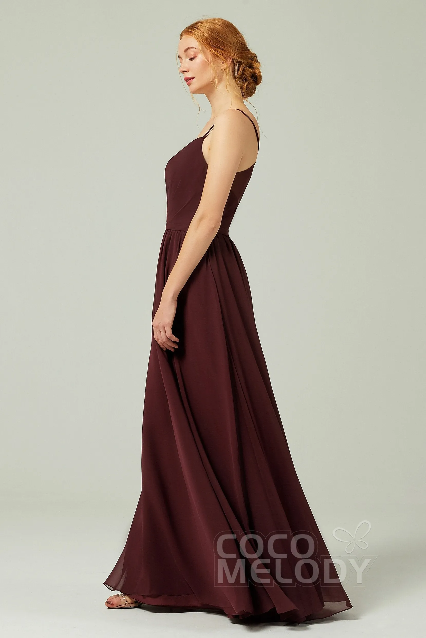 A-Line Floor Length Chiffon Bridesmaid Dress CB0296