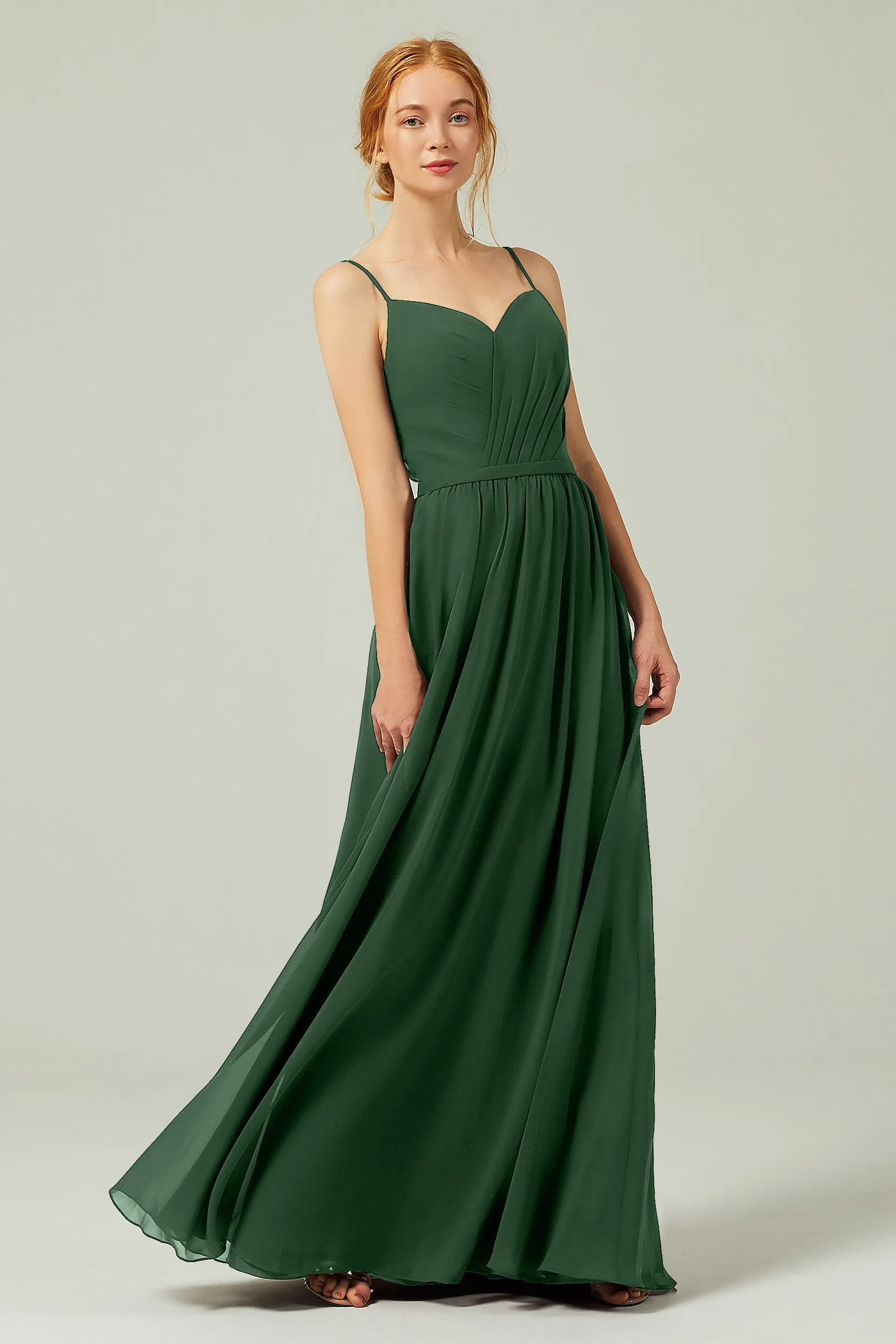 A-Line Floor Length Chiffon Bridesmaid Dress CB0296