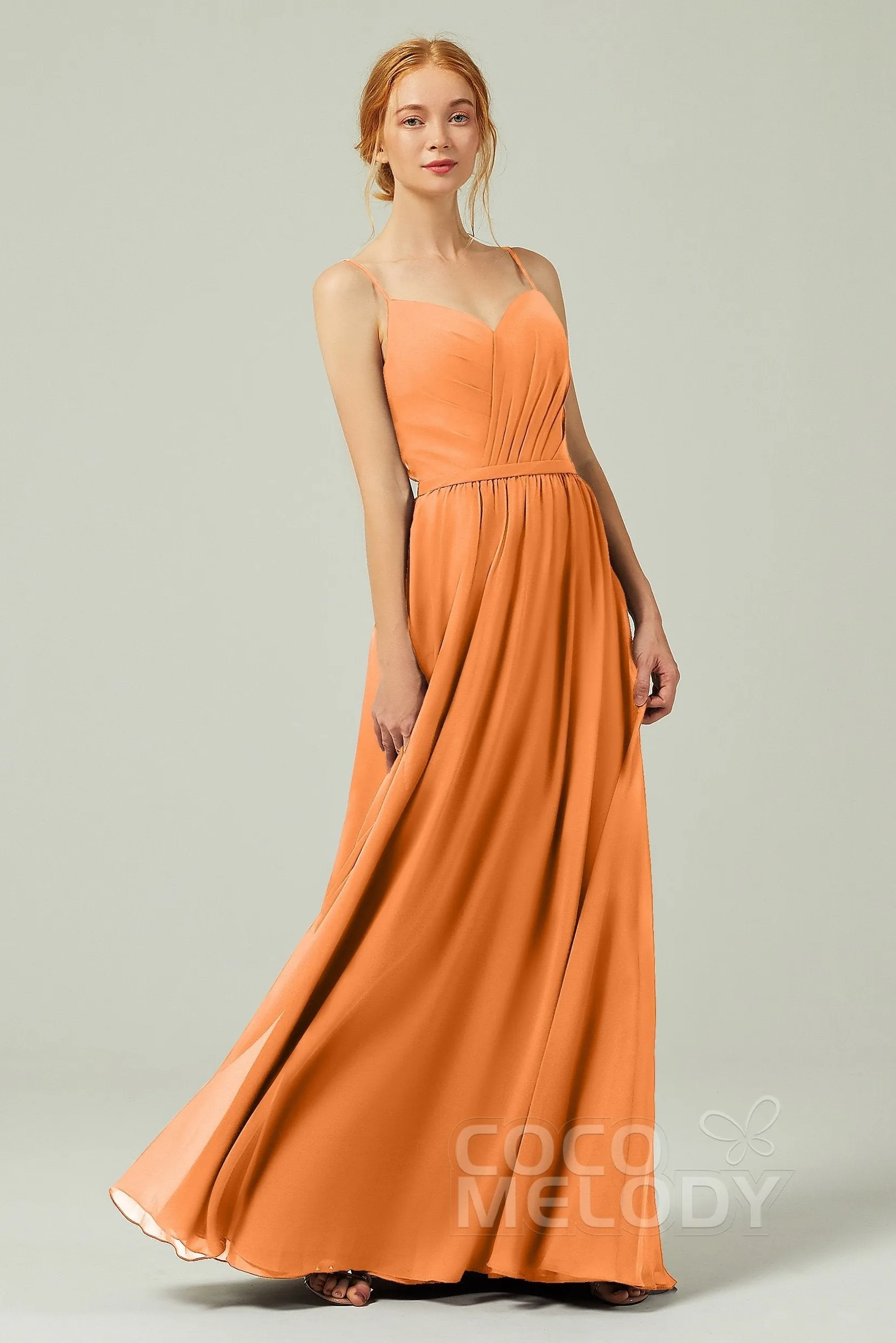 A-Line Floor Length Chiffon Bridesmaid Dress CB0296