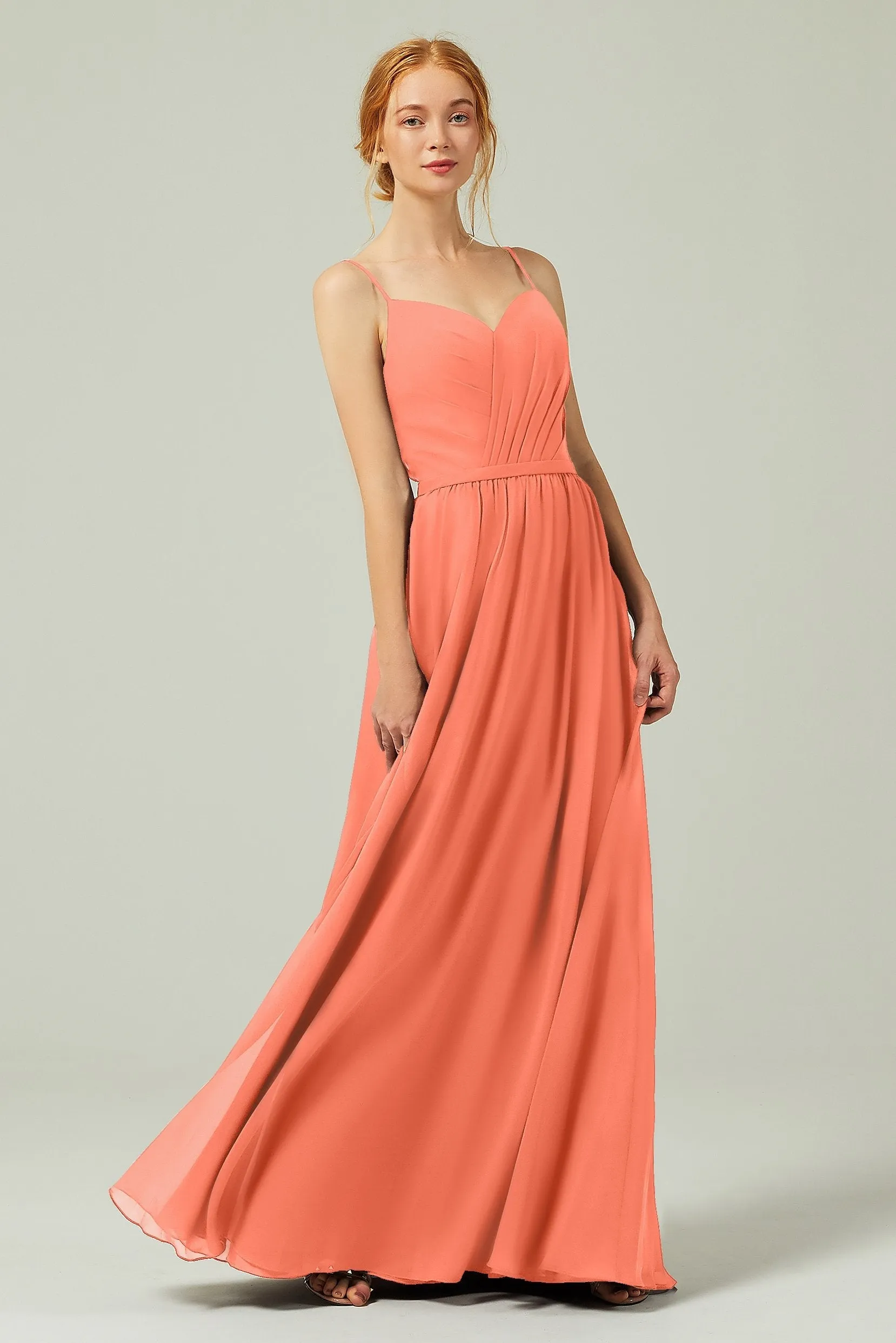 A-Line Floor Length Chiffon Bridesmaid Dress CB0296