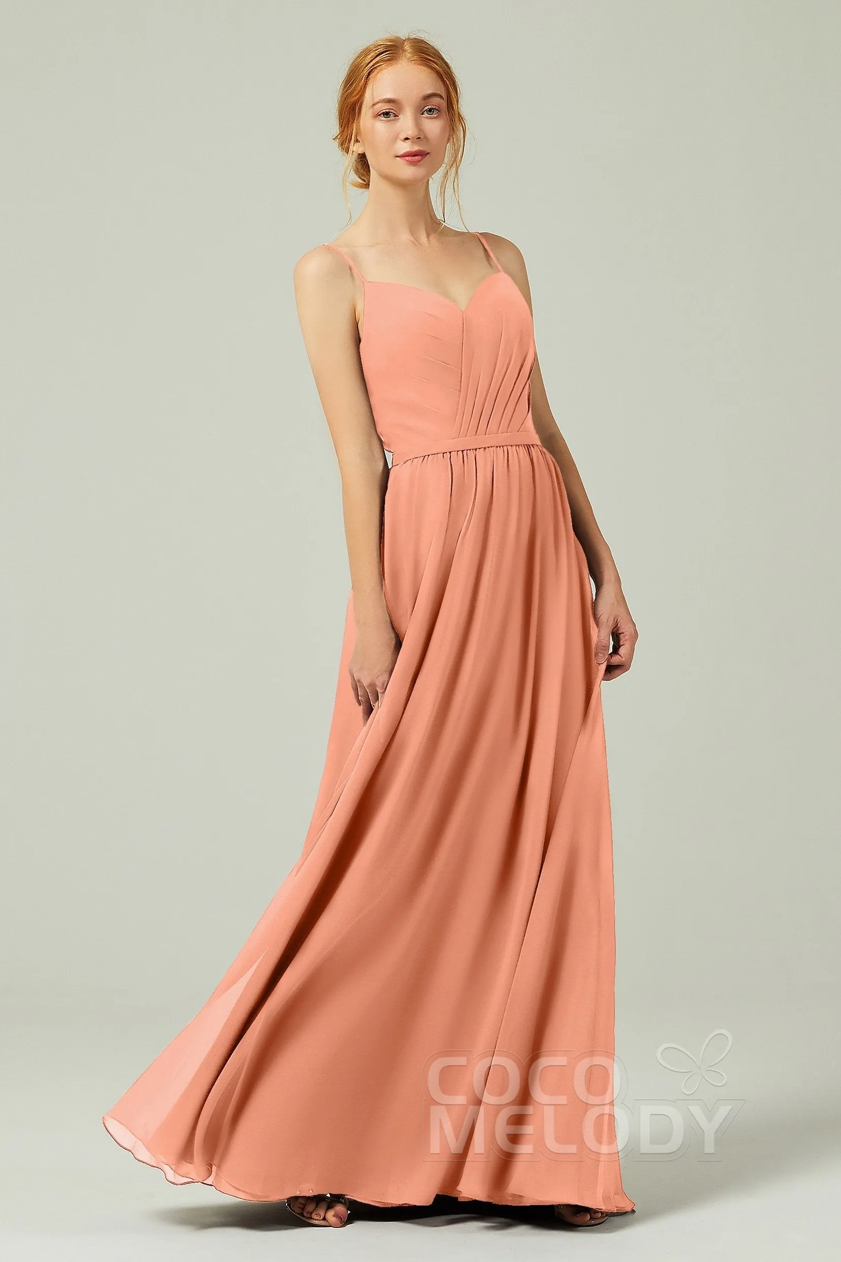 A-Line Floor Length Chiffon Bridesmaid Dress CB0296