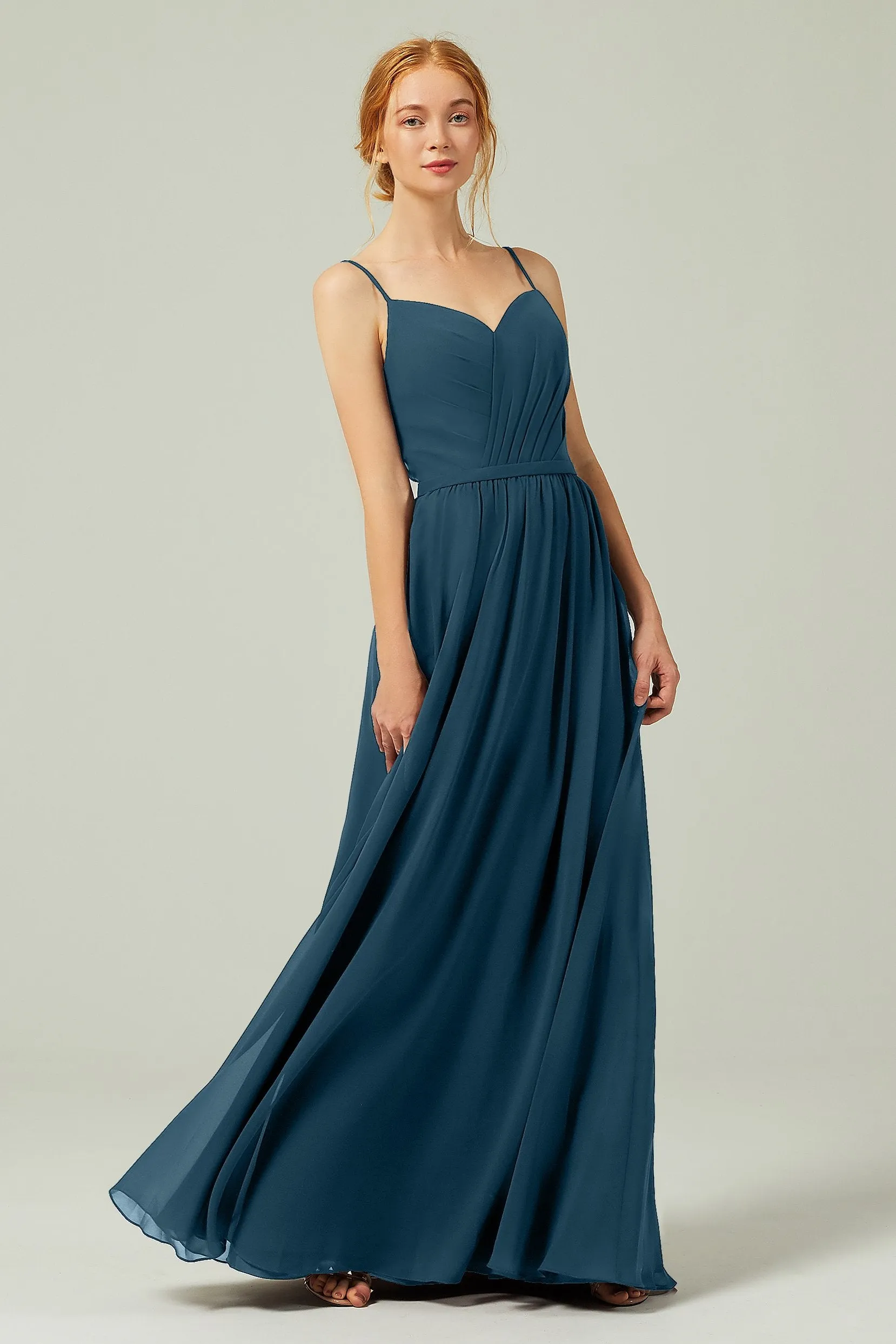 A-Line Floor Length Chiffon Bridesmaid Dress CB0296