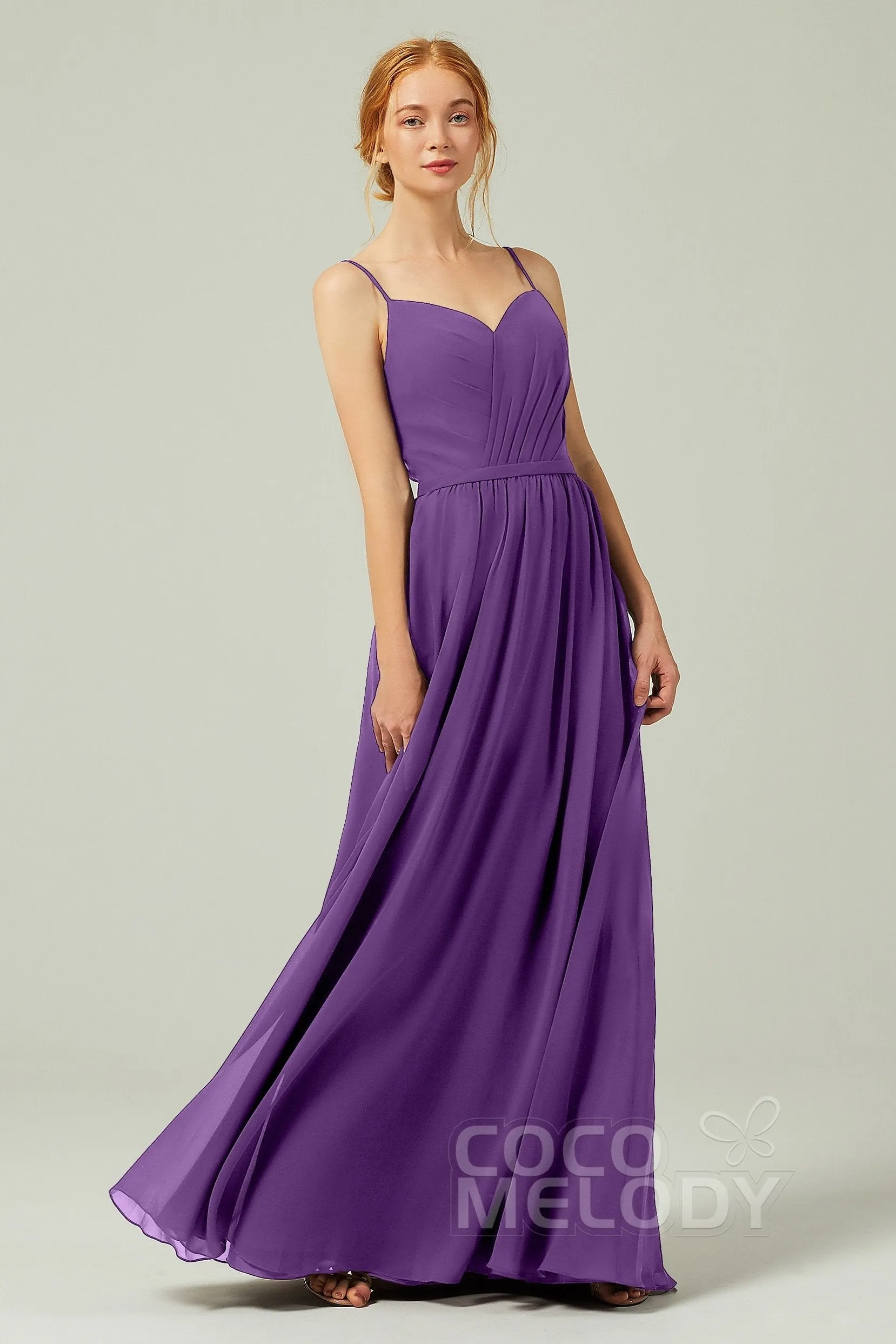 A-Line Floor Length Chiffon Bridesmaid Dress CB0296
