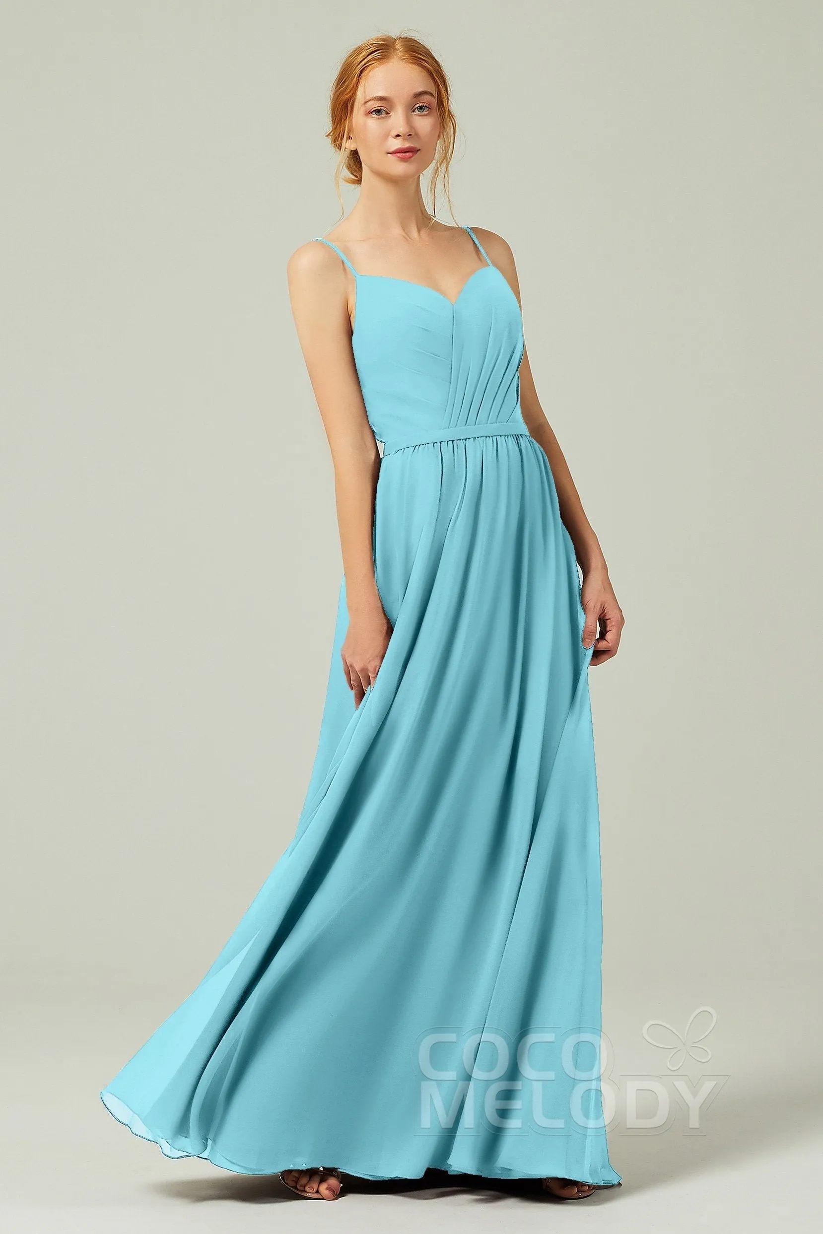 A-Line Floor Length Chiffon Bridesmaid Dress CB0296