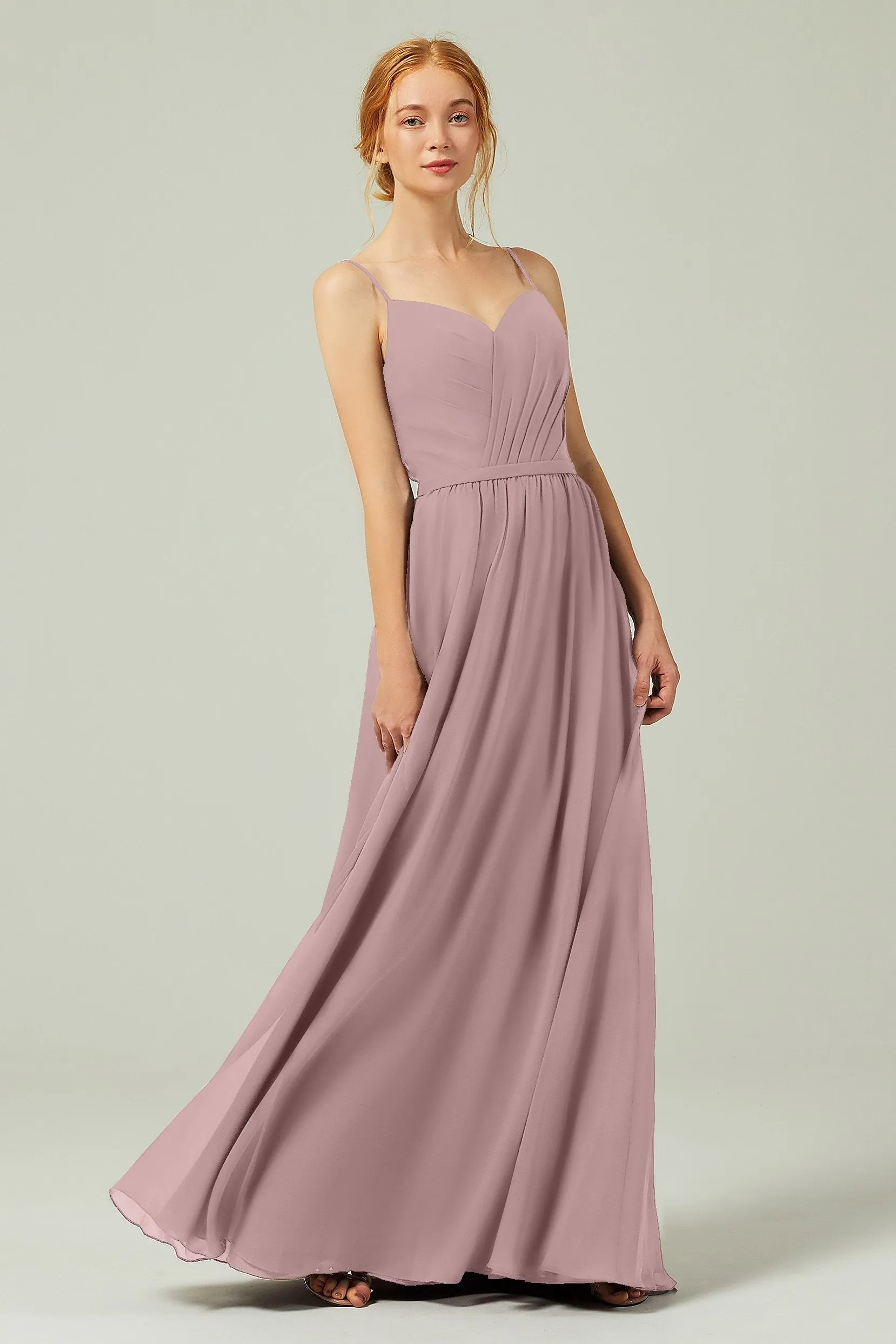 A-Line Floor Length Chiffon Bridesmaid Dress CB0296