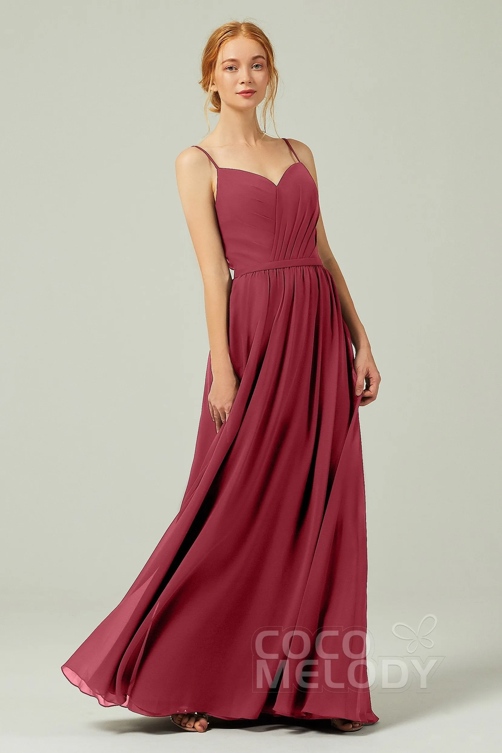 A-Line Floor Length Chiffon Bridesmaid Dress CB0296