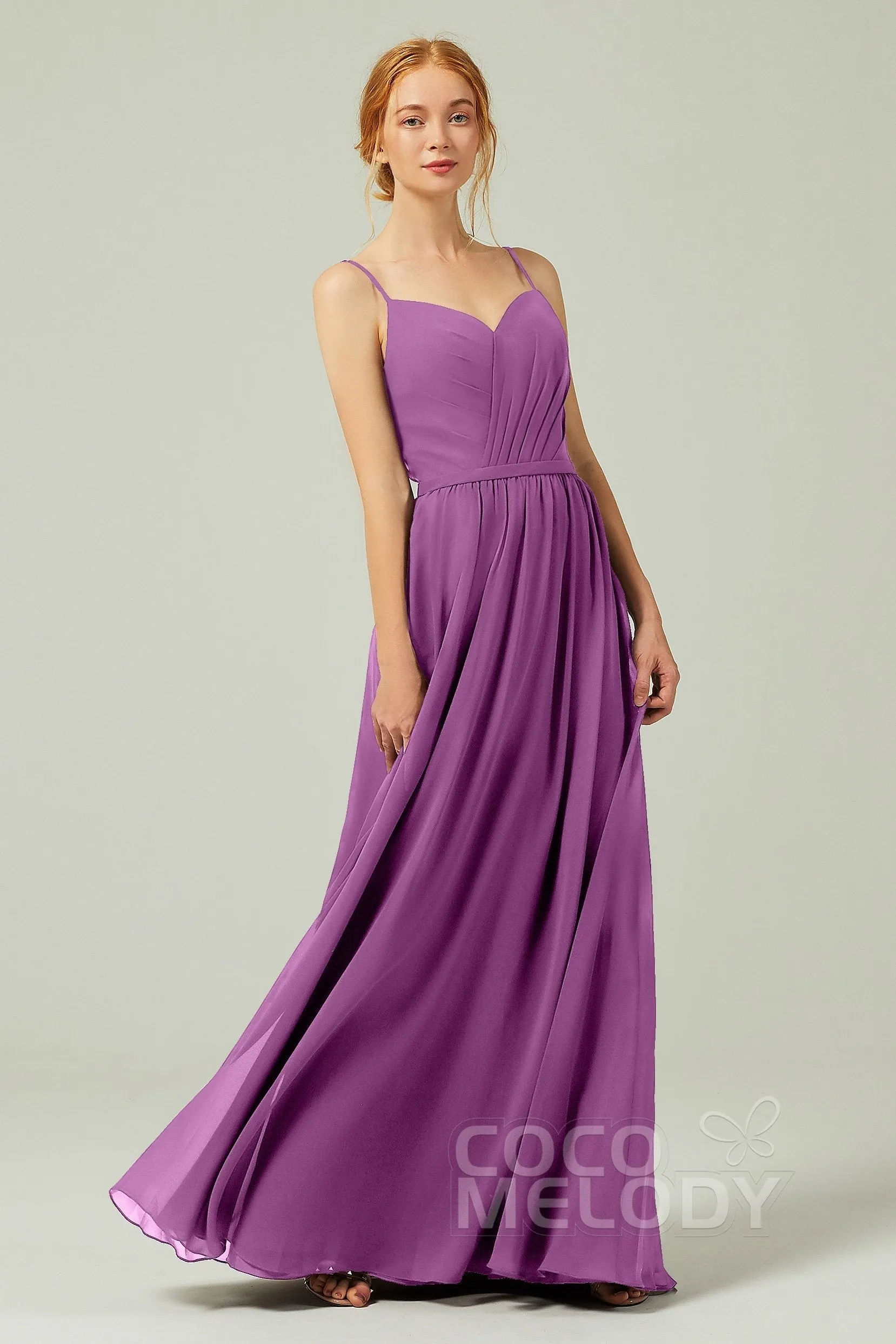 A-Line Floor Length Chiffon Bridesmaid Dress CB0296