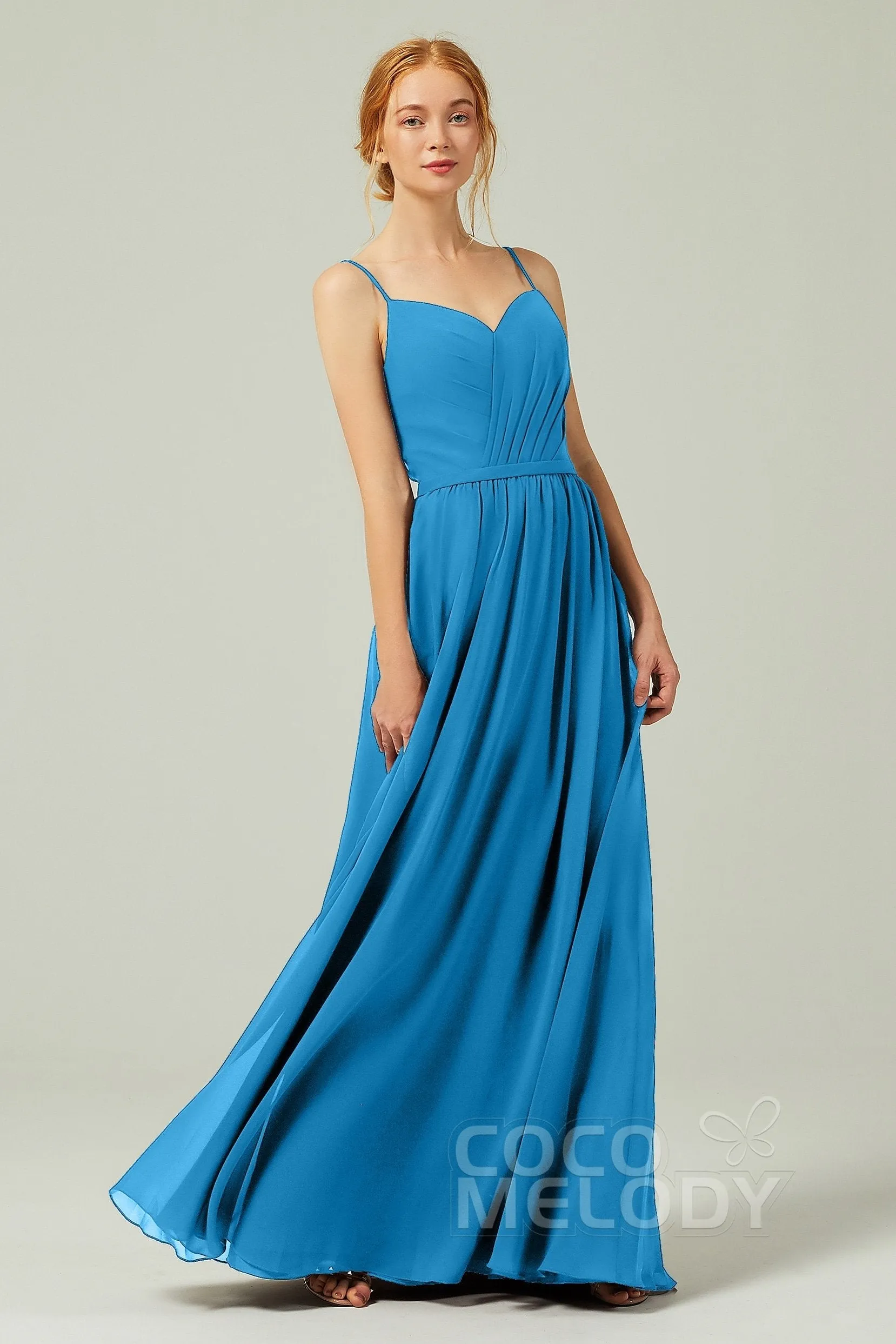 A-Line Floor Length Chiffon Bridesmaid Dress CB0296