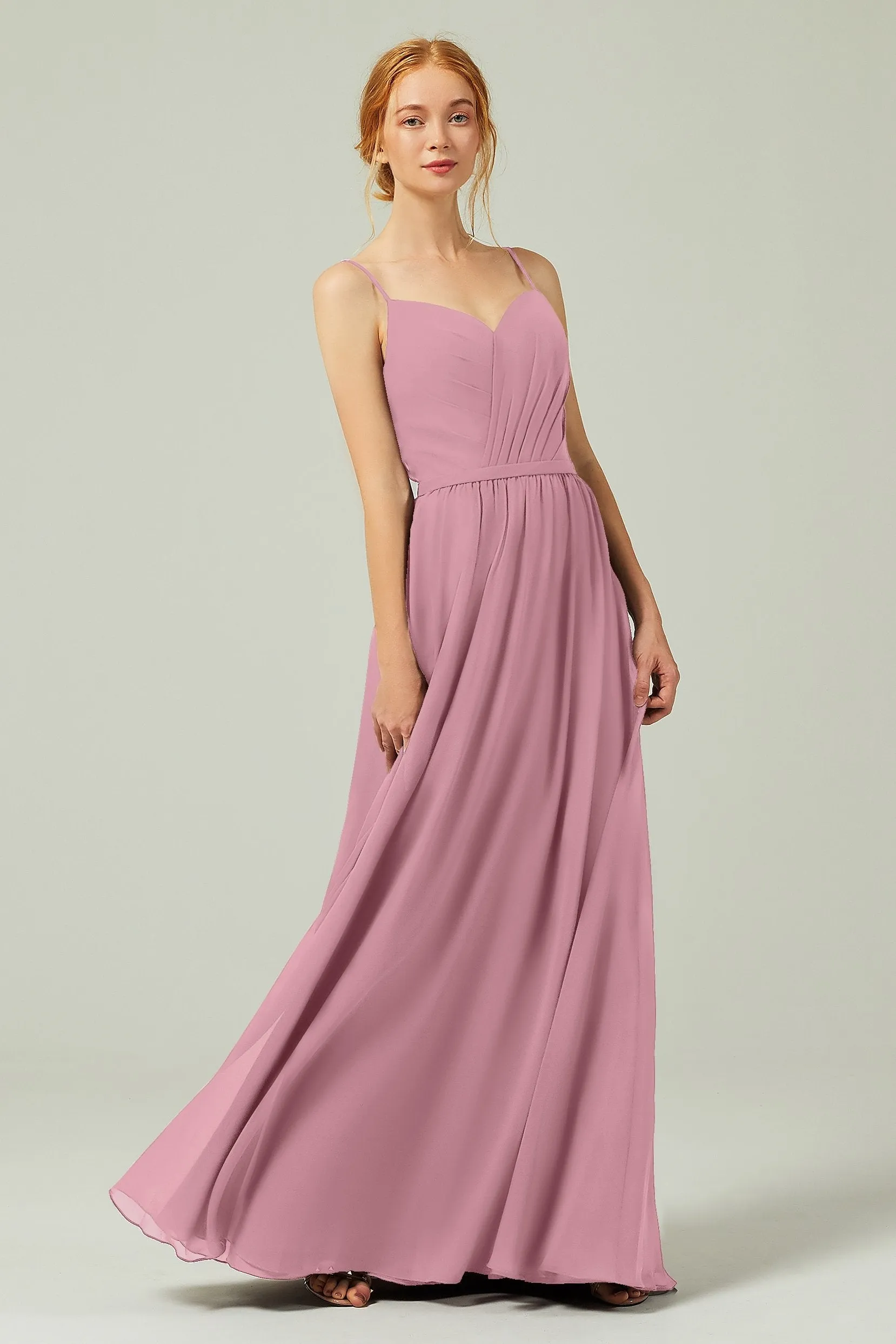 A-Line Floor Length Chiffon Bridesmaid Dress CB0296
