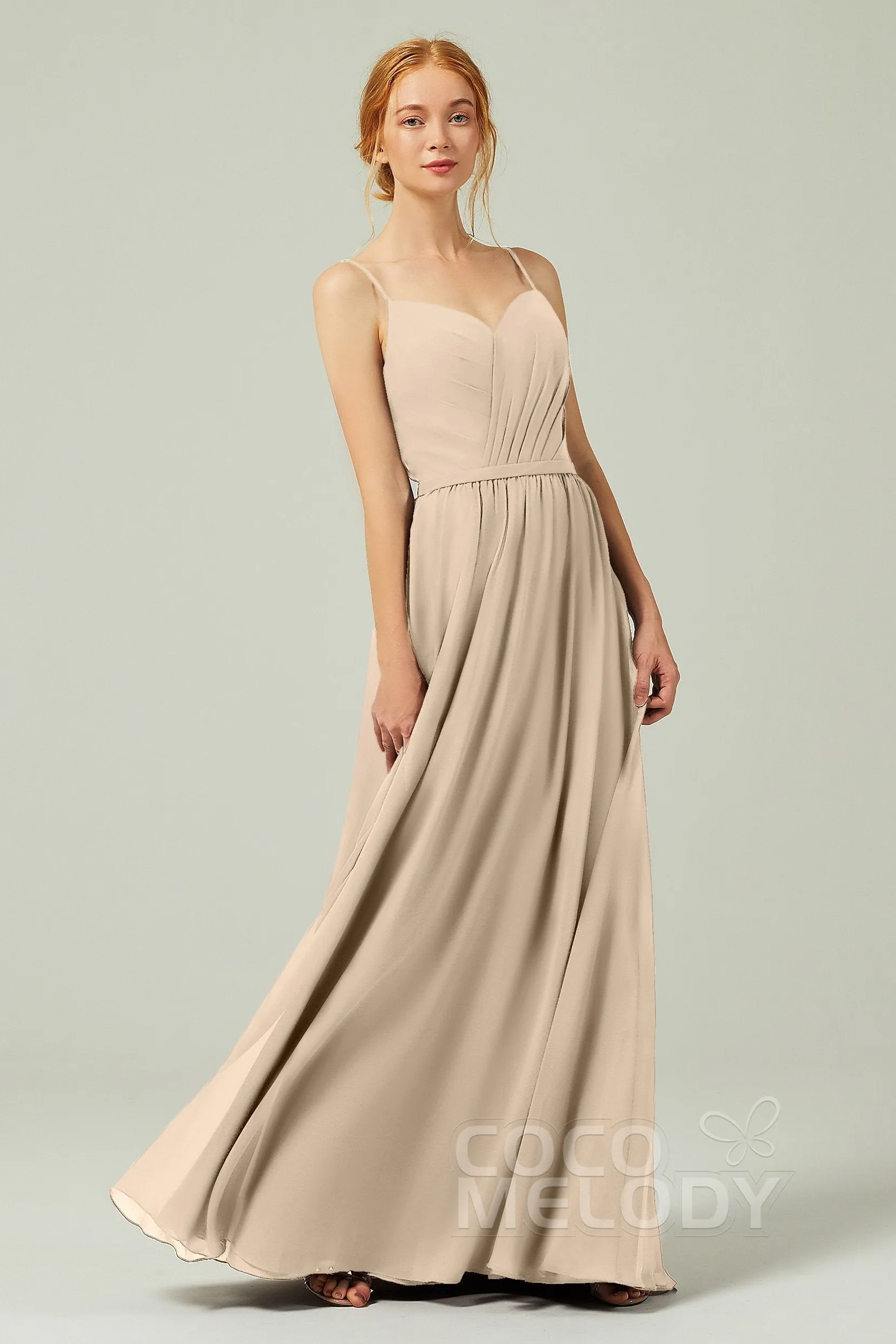 A-Line Floor Length Chiffon Bridesmaid Dress CB0296