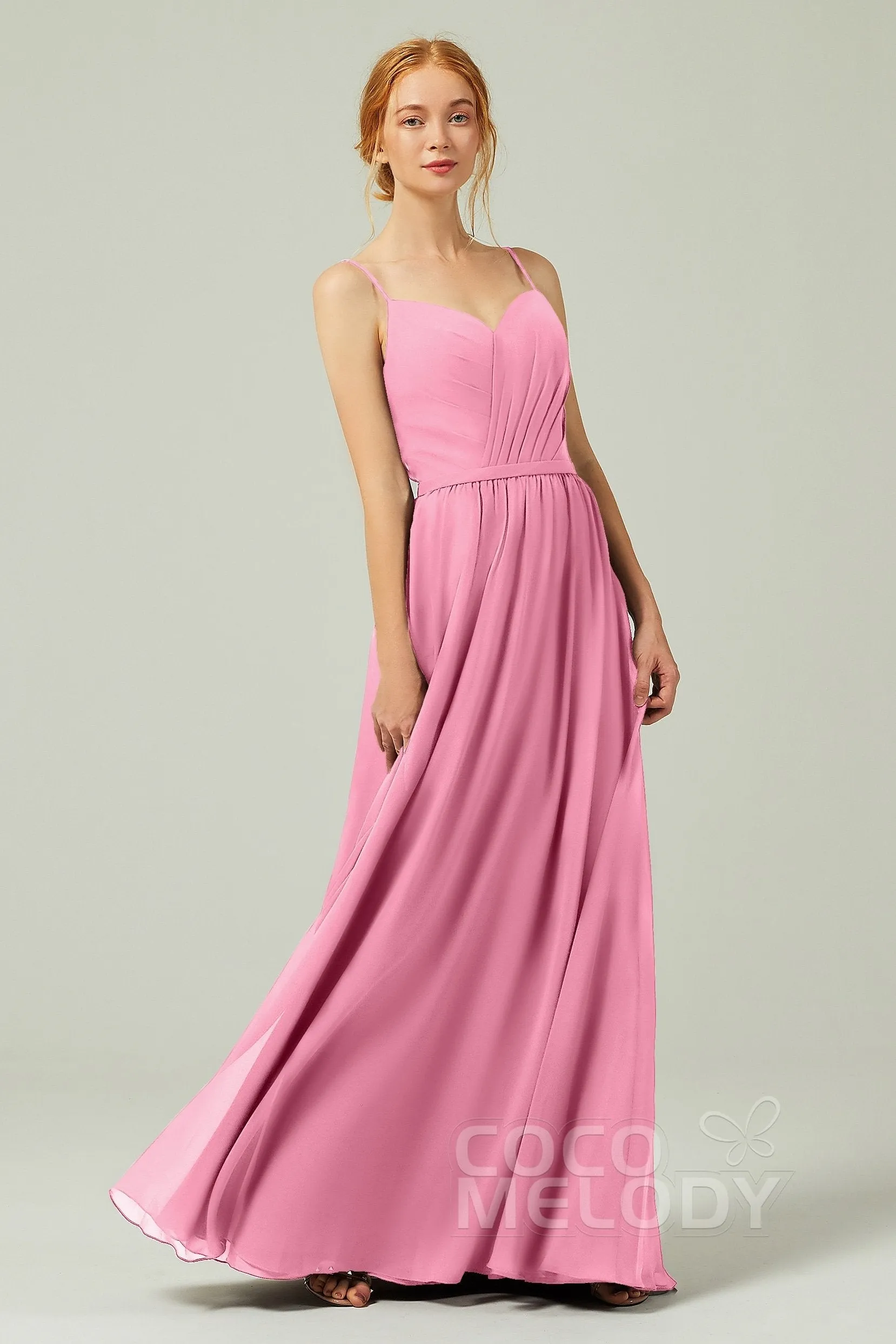 A-Line Floor Length Chiffon Bridesmaid Dress CB0296