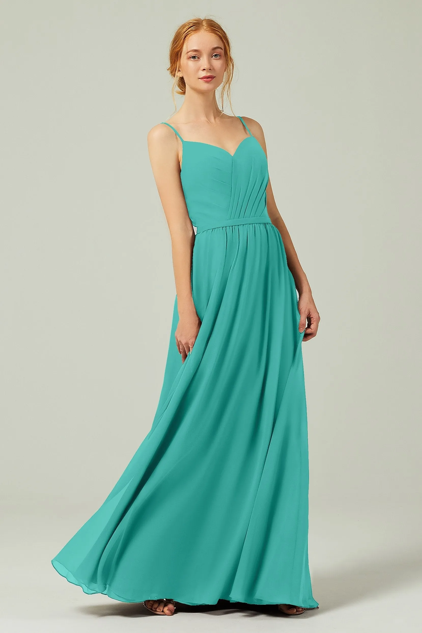 A-Line Floor Length Chiffon Bridesmaid Dress CB0296