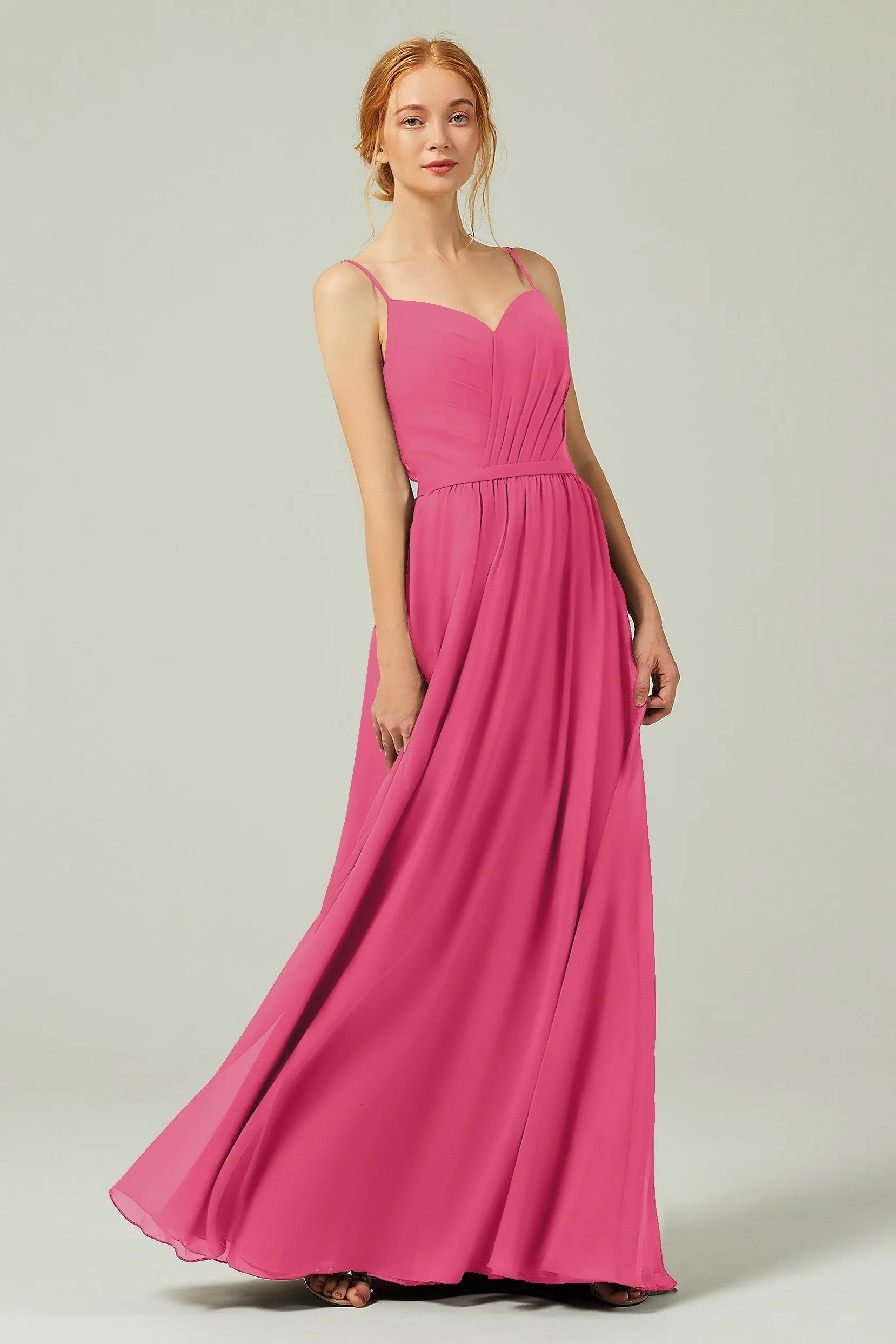 A-Line Floor Length Chiffon Bridesmaid Dress CB0296