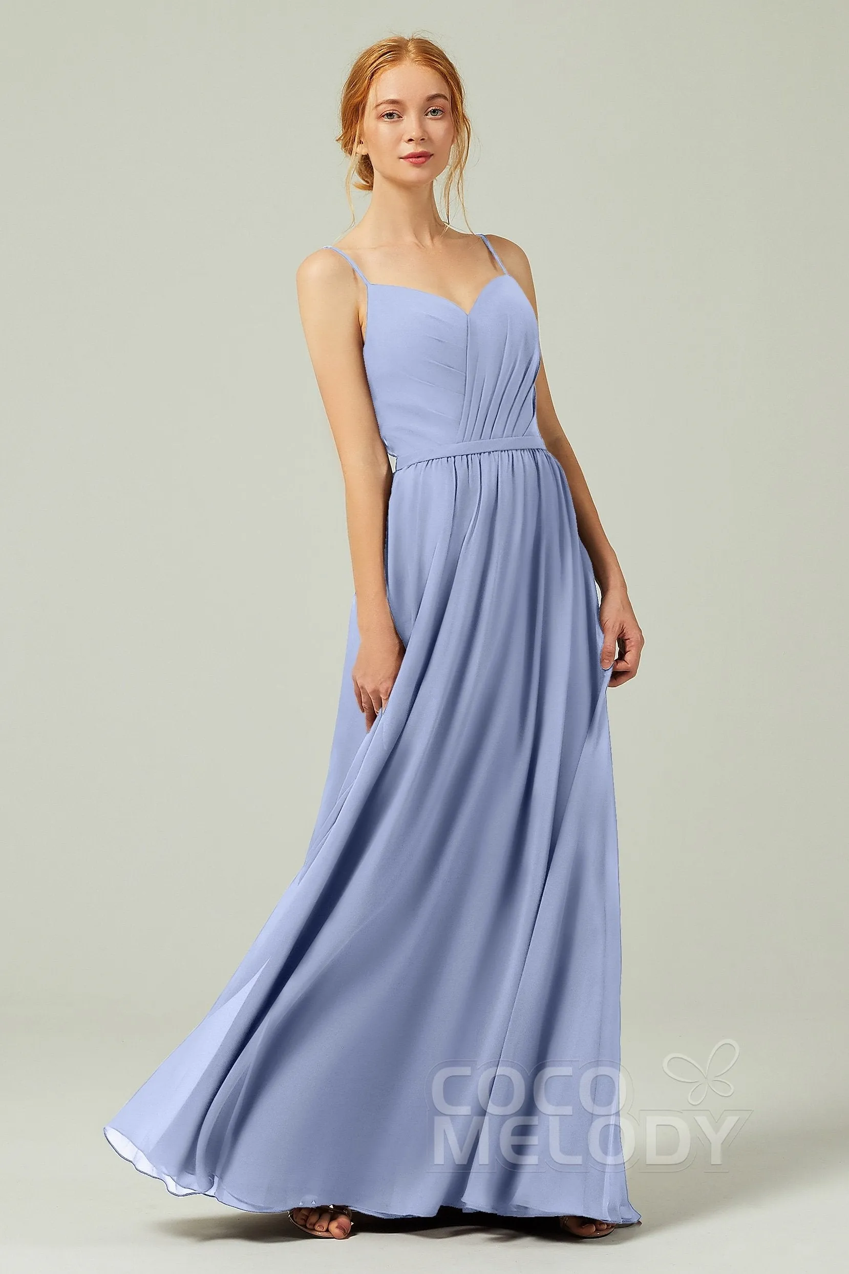 A-Line Floor Length Chiffon Bridesmaid Dress CB0296