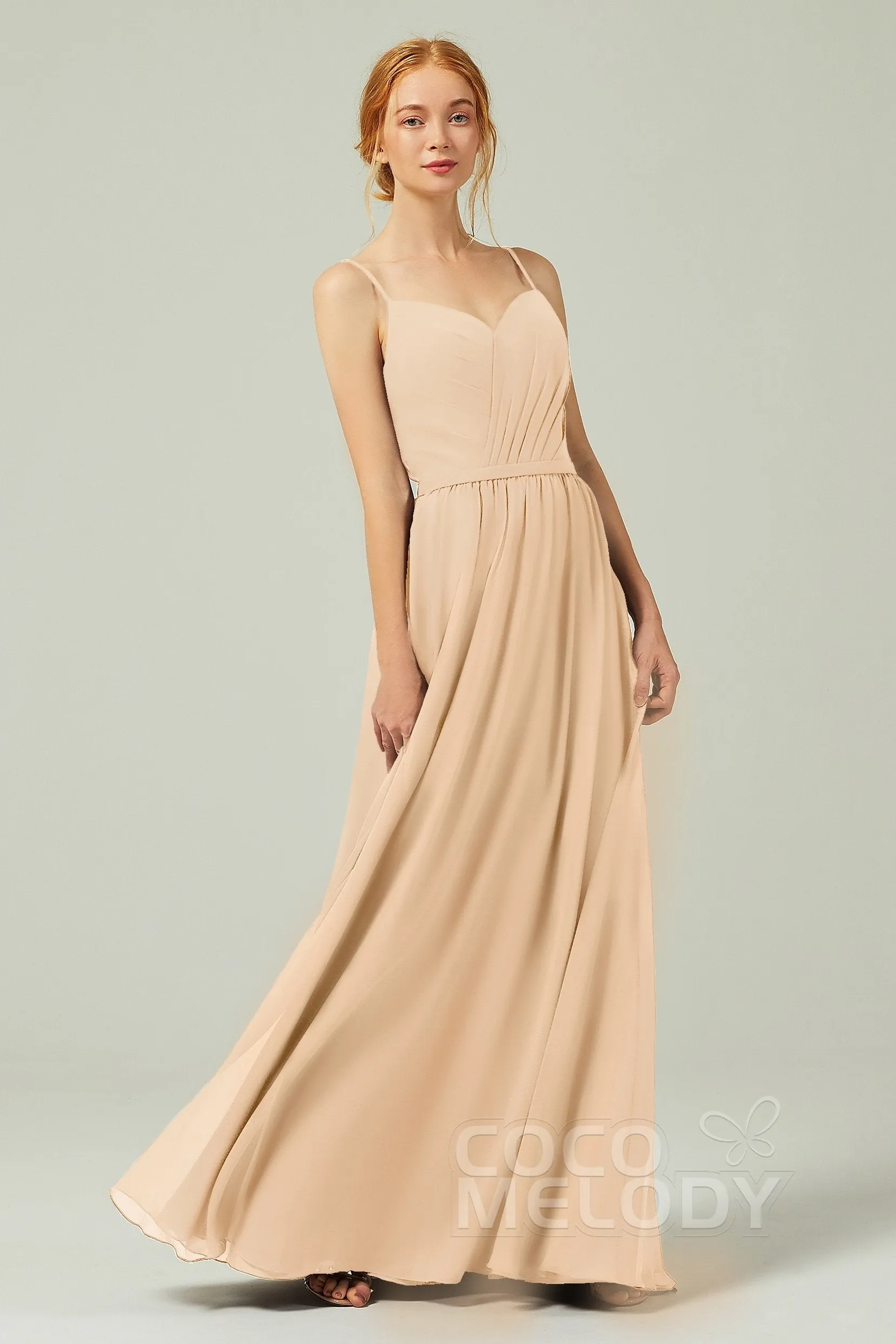 A-Line Floor Length Chiffon Bridesmaid Dress CB0296