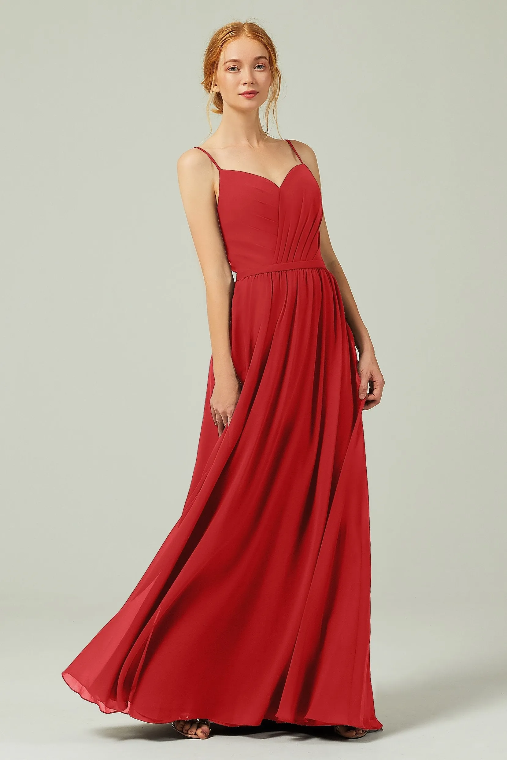A-Line Floor Length Chiffon Bridesmaid Dress CB0296