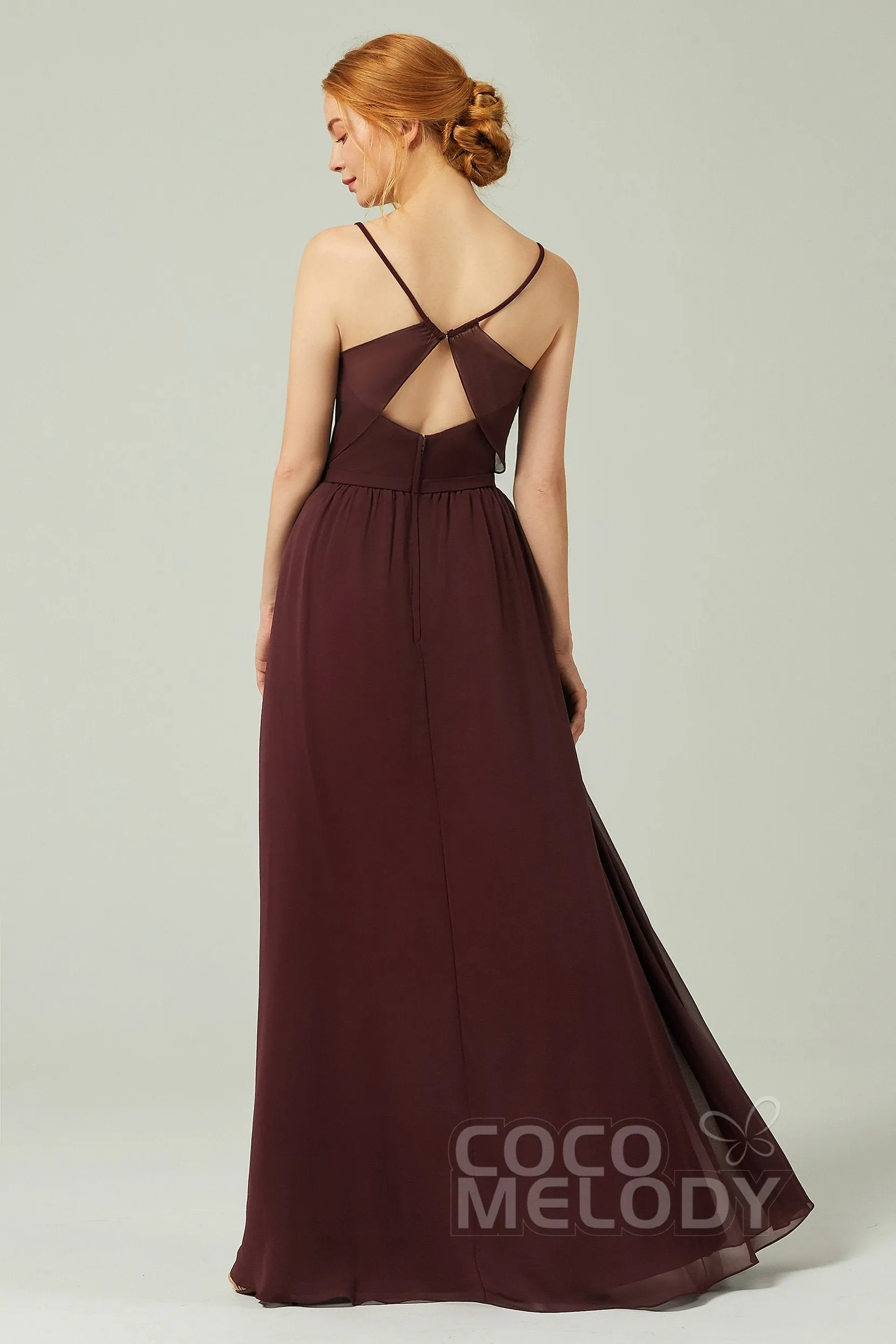 A-Line Floor Length Chiffon Bridesmaid Dress CB0296