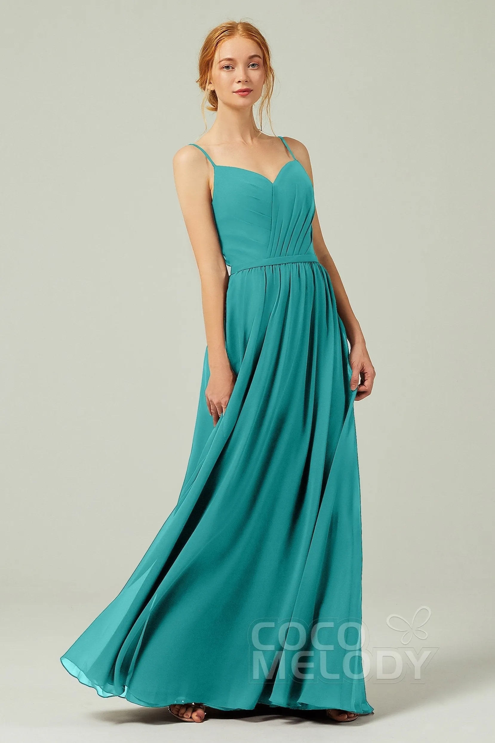 A-Line Floor Length Chiffon Bridesmaid Dress CB0296