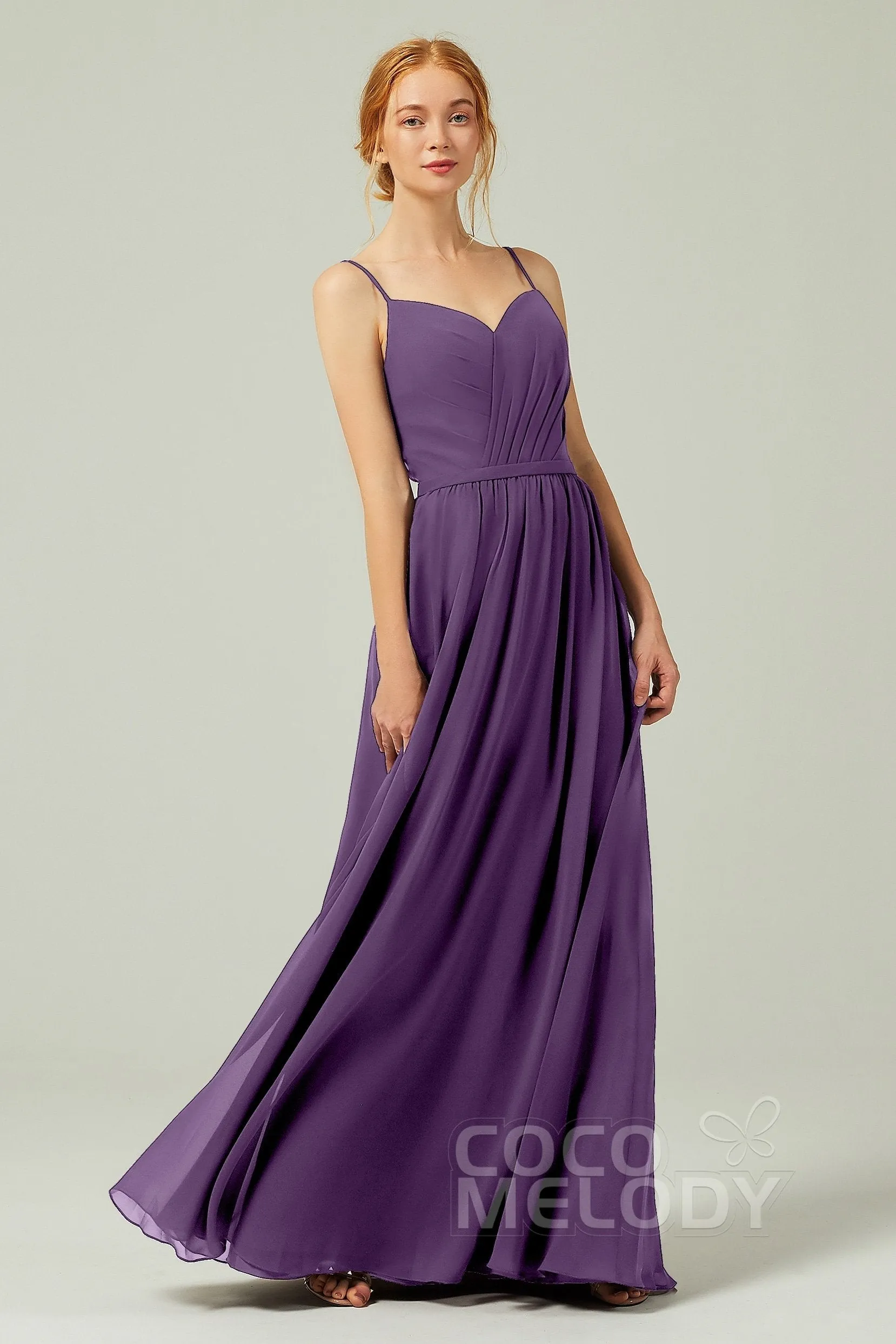 A-Line Floor Length Chiffon Bridesmaid Dress CB0296