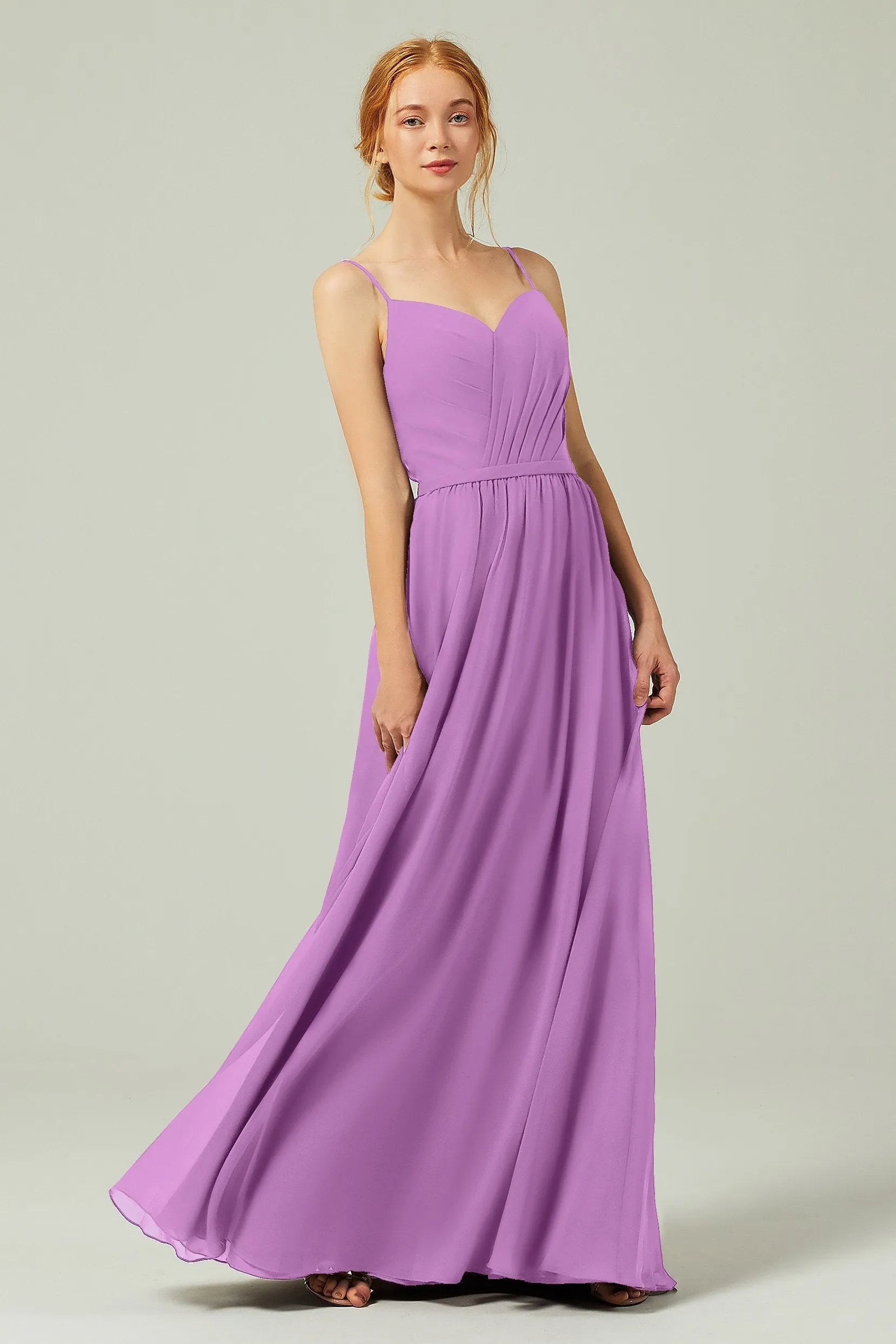 A-Line Floor Length Chiffon Bridesmaid Dress CB0296