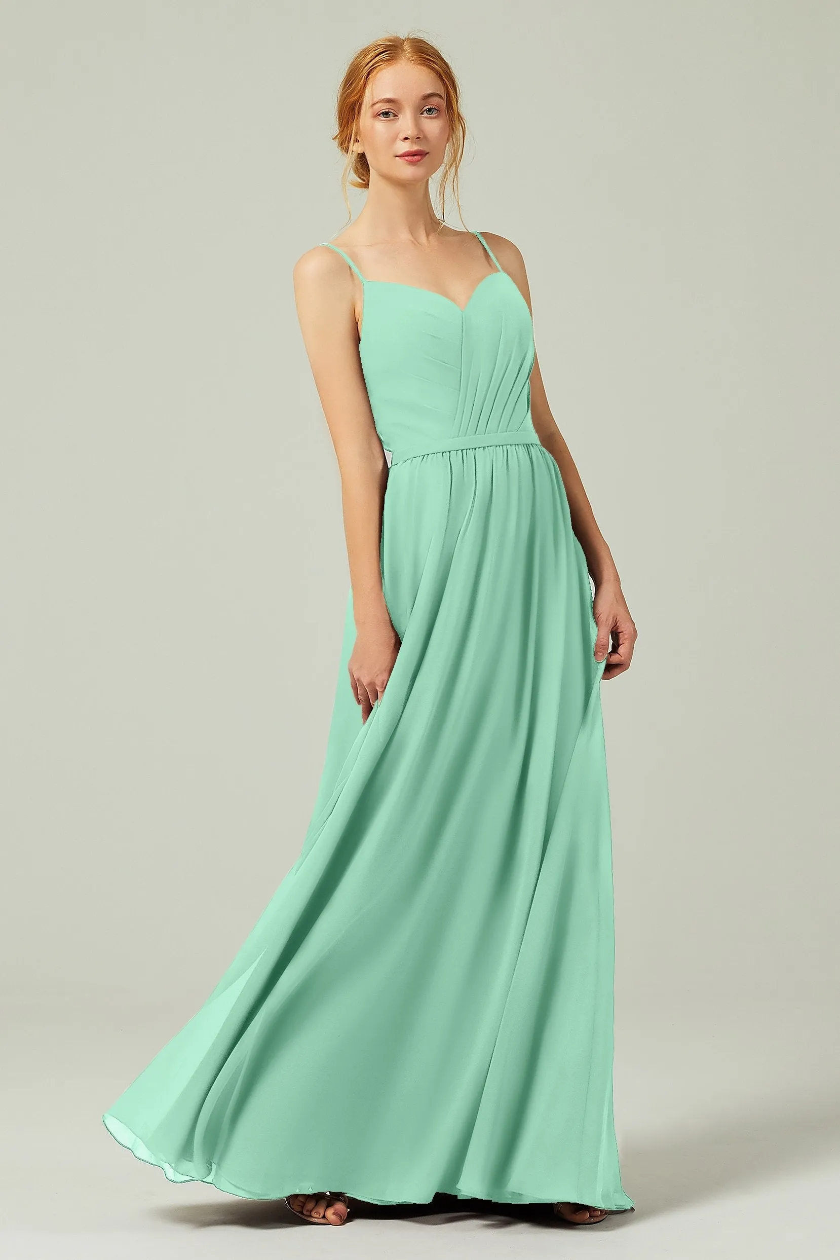 A-Line Floor Length Chiffon Bridesmaid Dress CB0296