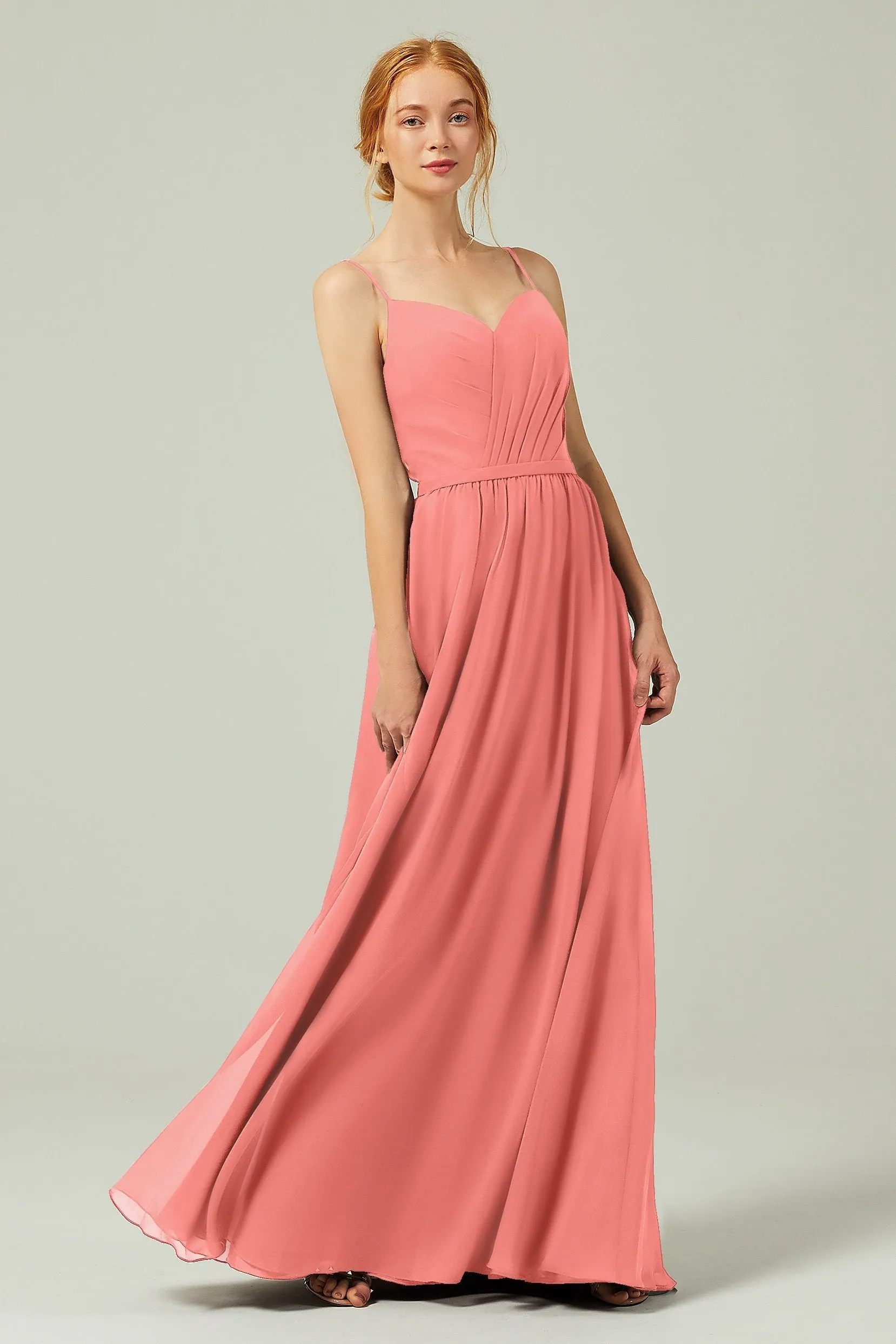 A-Line Floor Length Chiffon Bridesmaid Dress CB0296