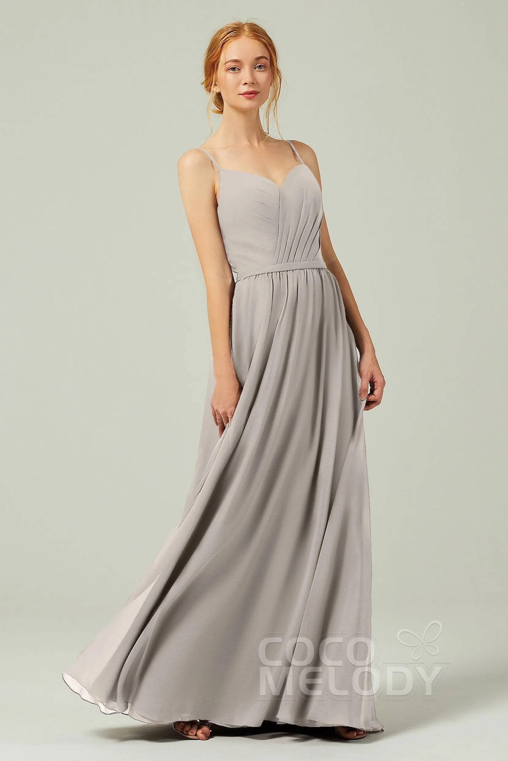 A-Line Floor Length Chiffon Bridesmaid Dress CB0296