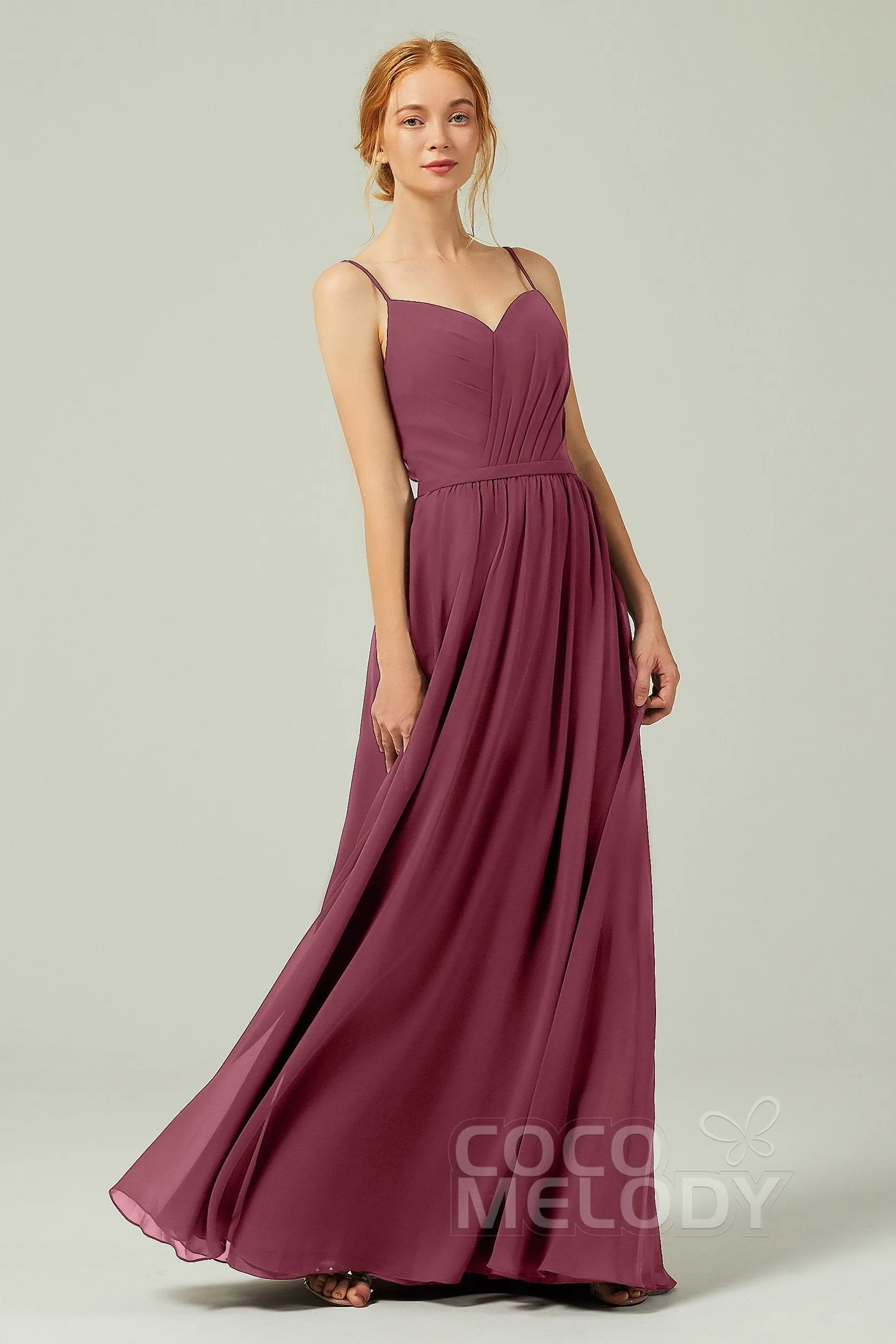 A-Line Floor Length Chiffon Bridesmaid Dress CB0296