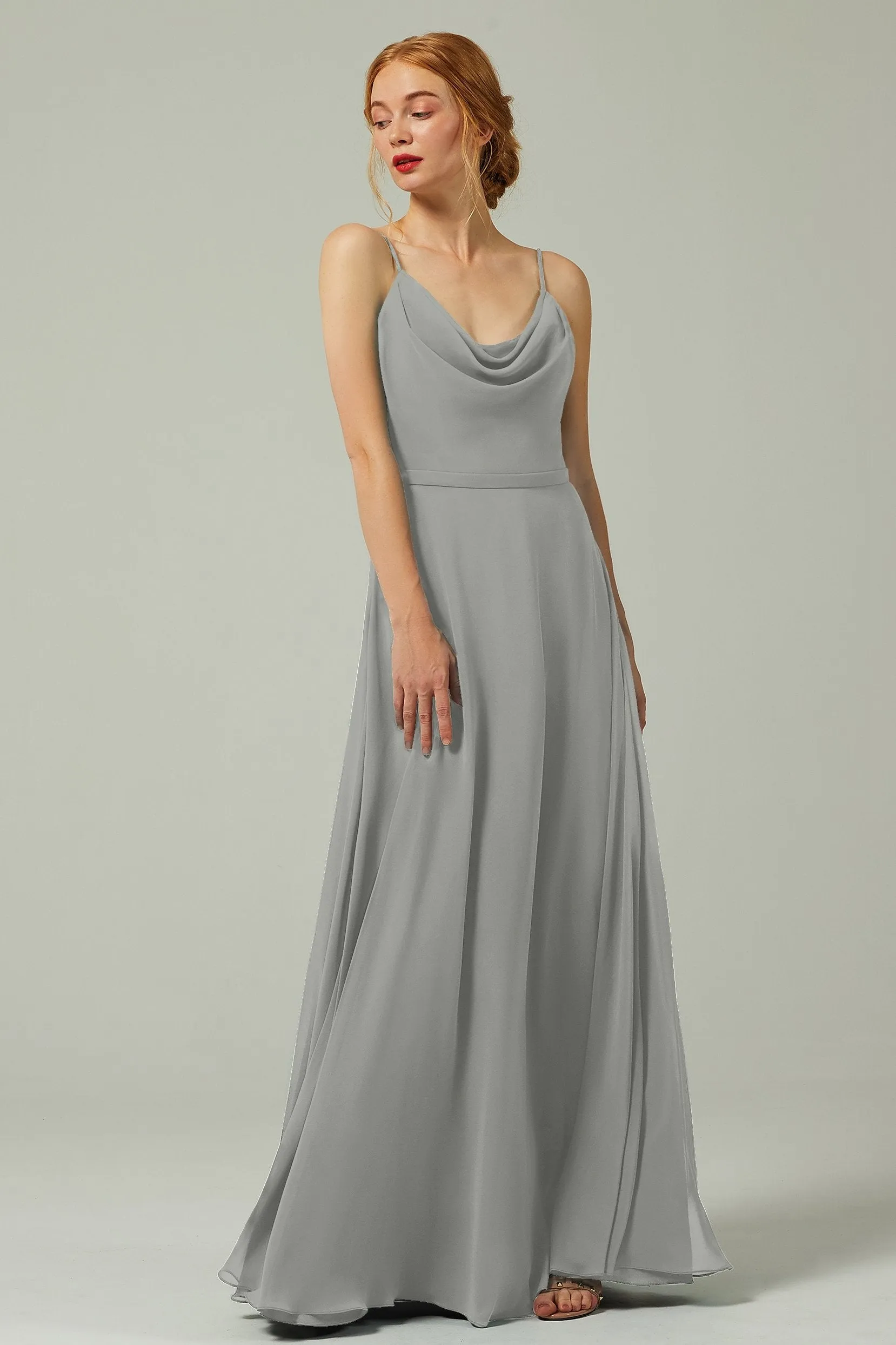 A-Line Floor Length Chiffon Bridesmaid Dress CB0322