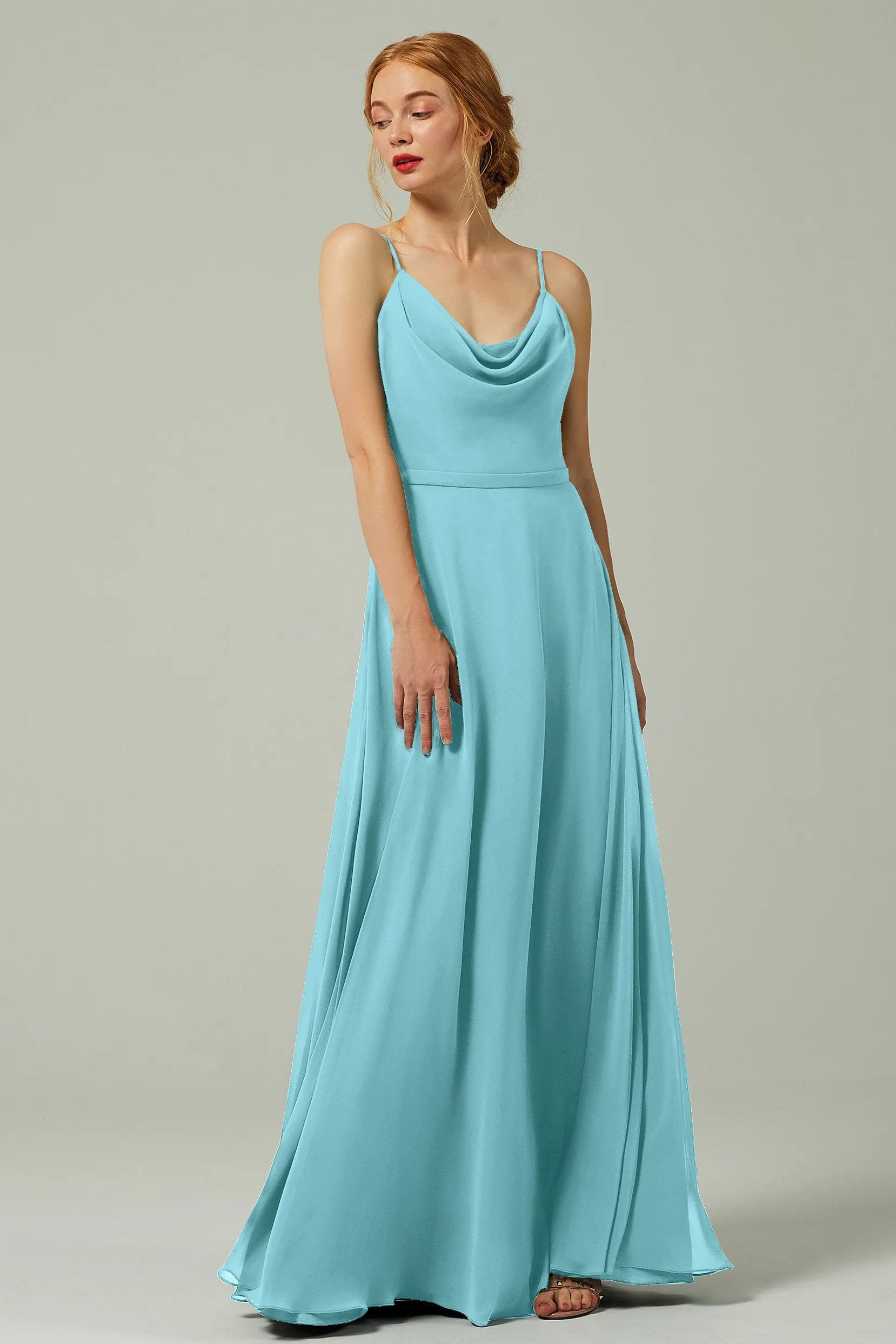 A-Line Floor Length Chiffon Bridesmaid Dress CB0322