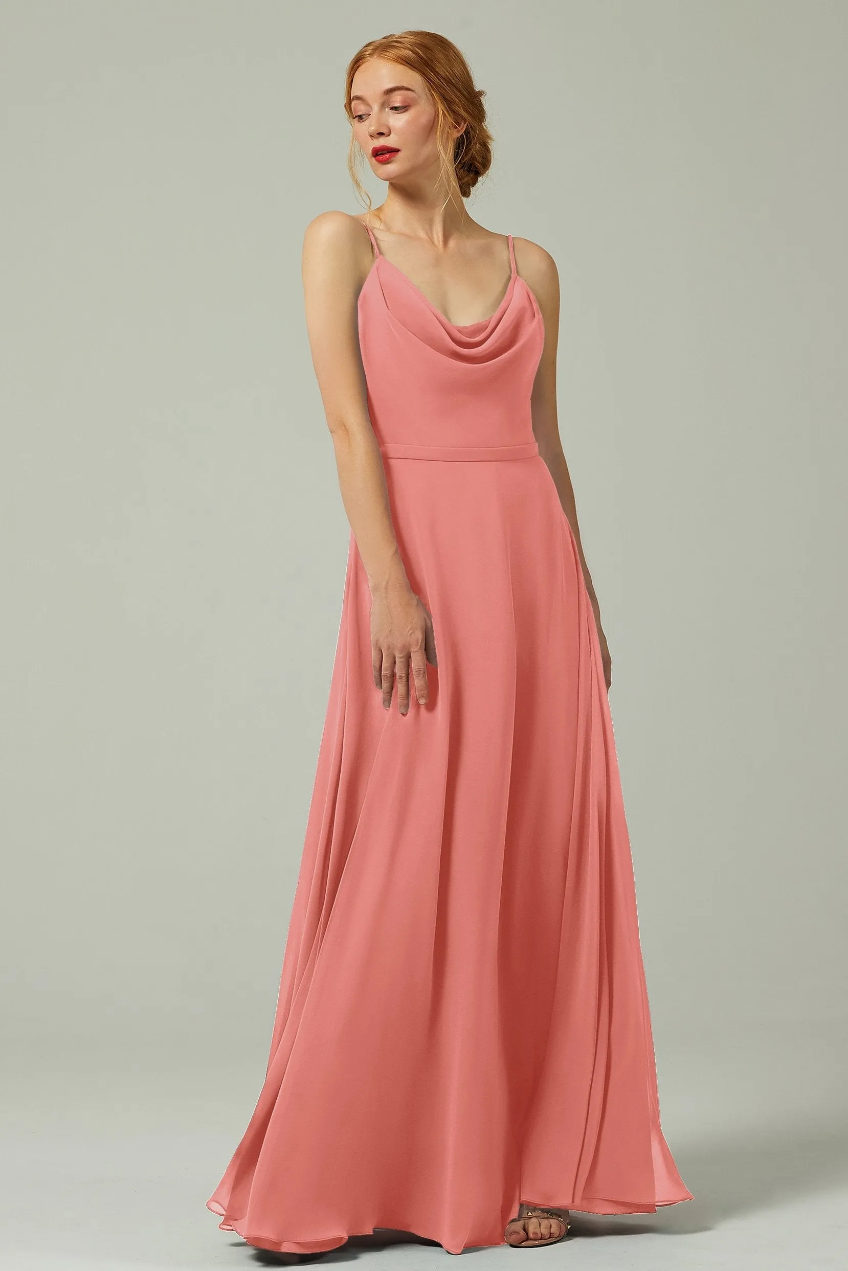 A-Line Floor Length Chiffon Bridesmaid Dress CB0322