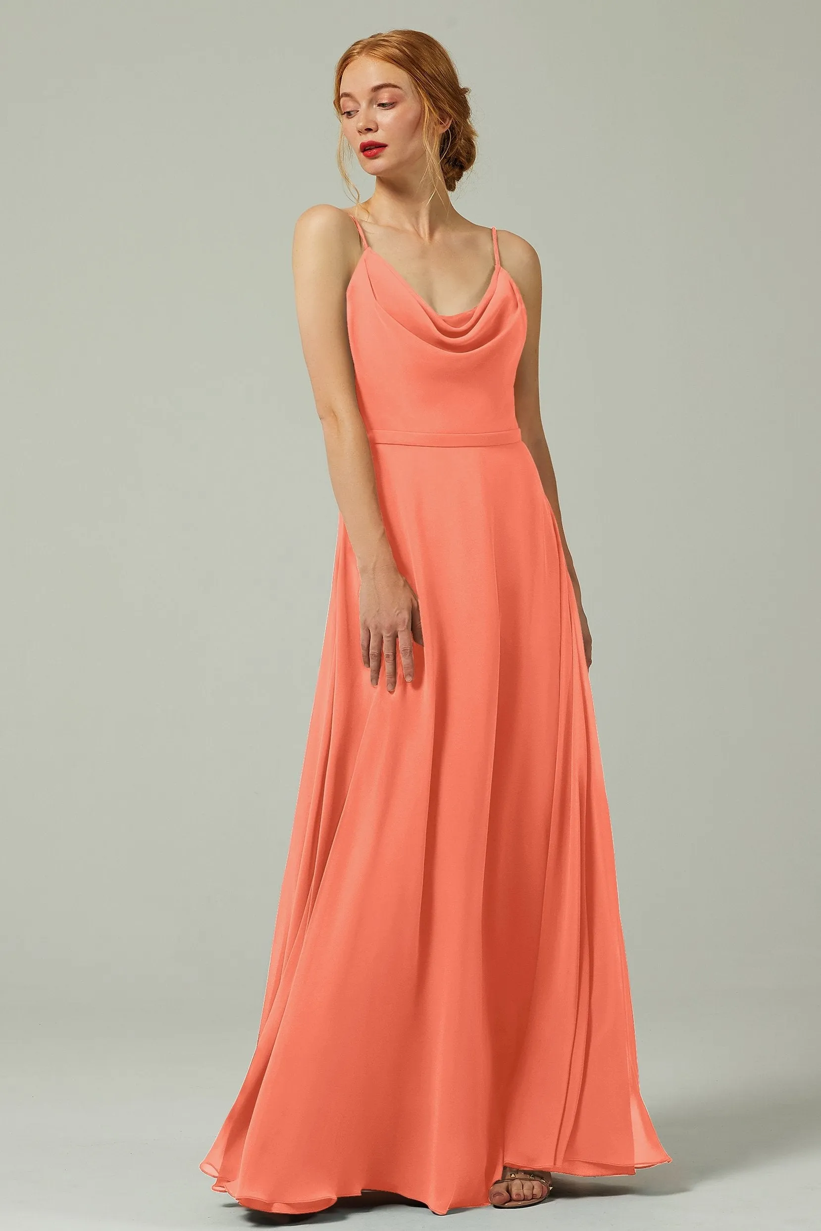 A-Line Floor Length Chiffon Bridesmaid Dress CB0322