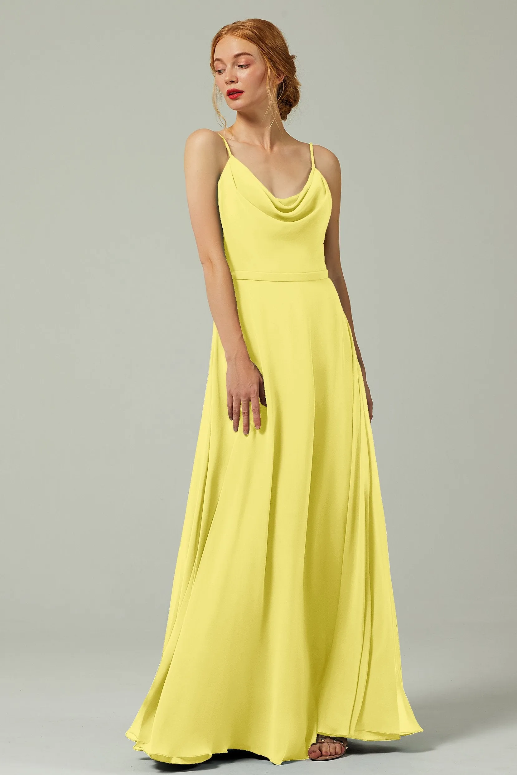 A-Line Floor Length Chiffon Bridesmaid Dress CB0322