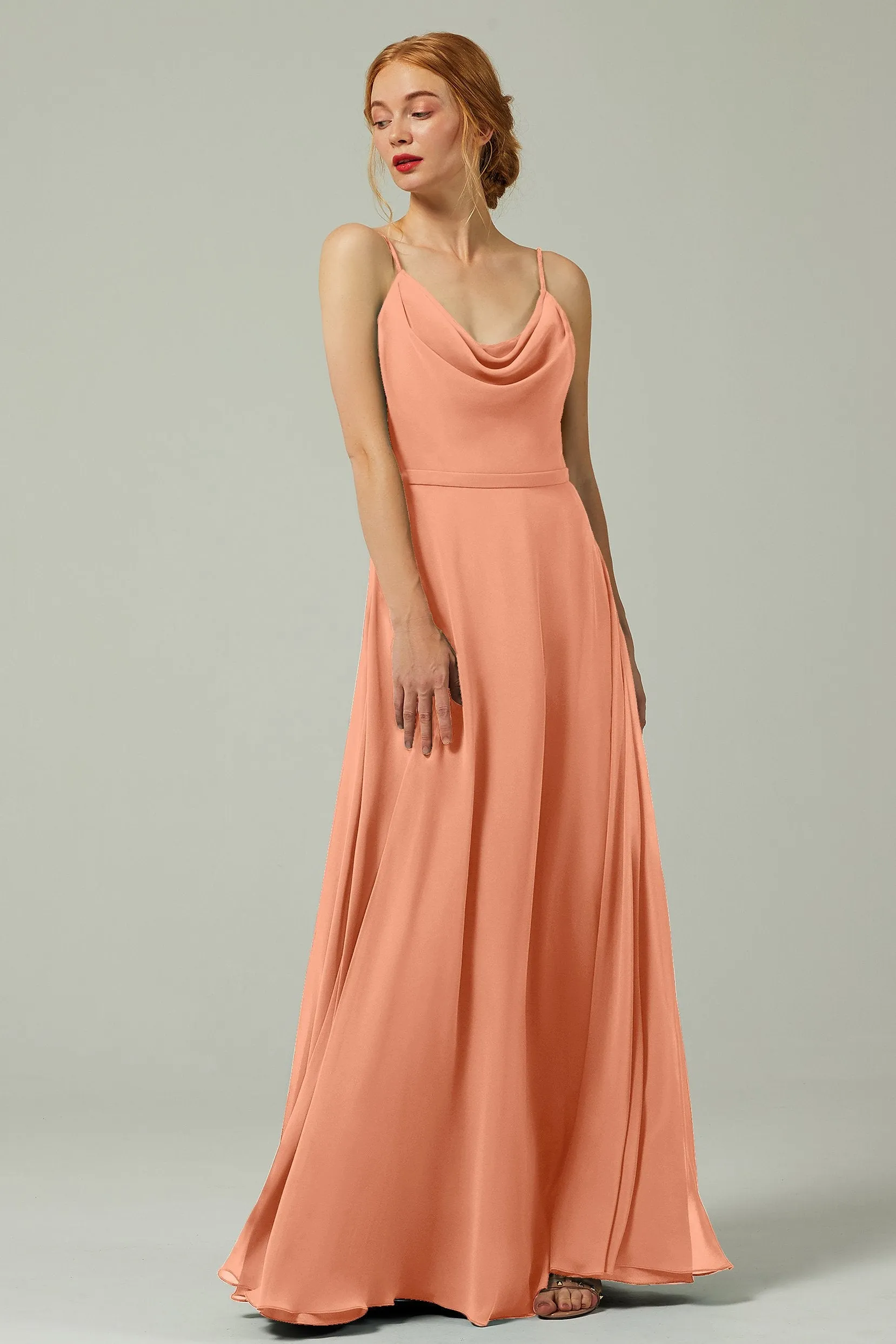 A-Line Floor Length Chiffon Bridesmaid Dress CB0322