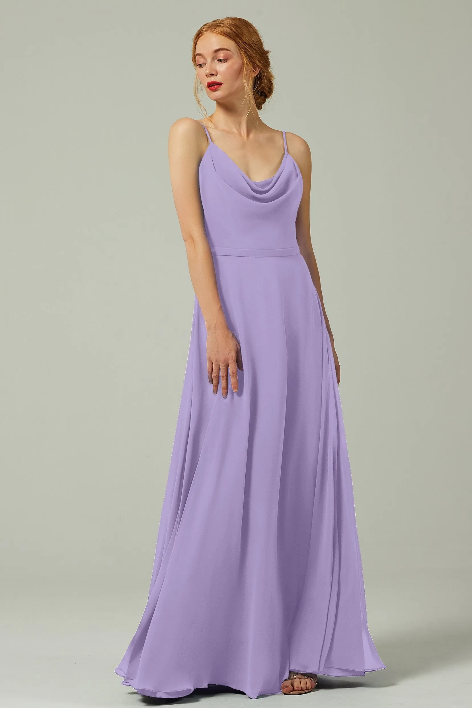 A-Line Floor Length Chiffon Bridesmaid Dress CB0322