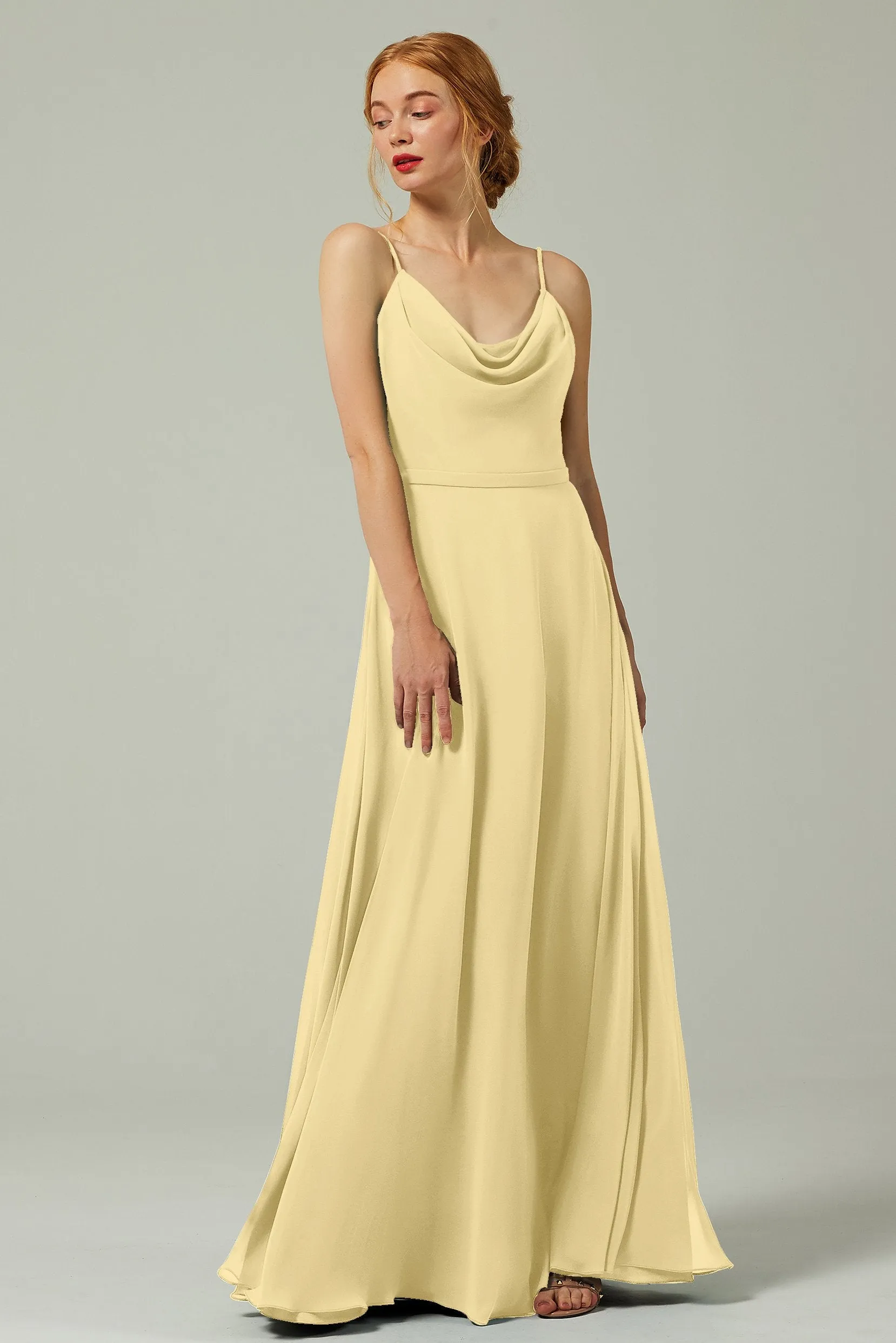 A-Line Floor Length Chiffon Bridesmaid Dress CB0322