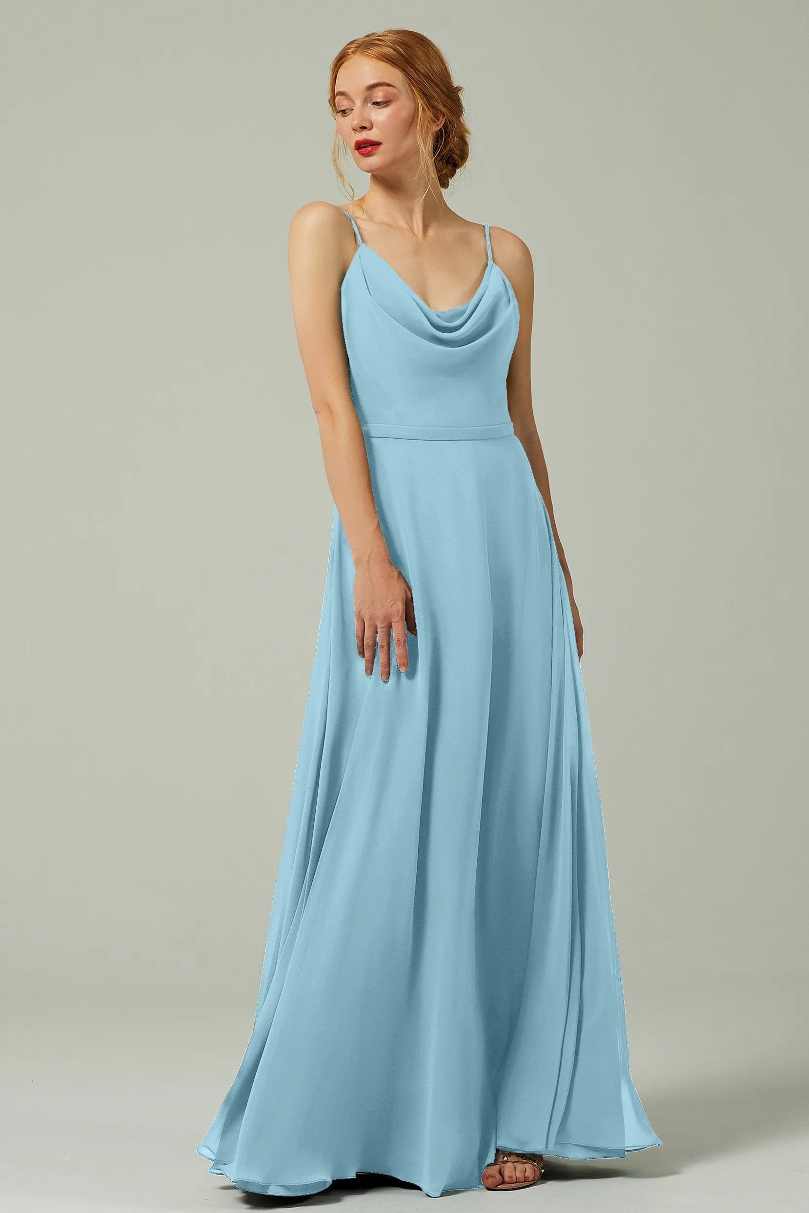 A-Line Floor Length Chiffon Bridesmaid Dress CB0322
