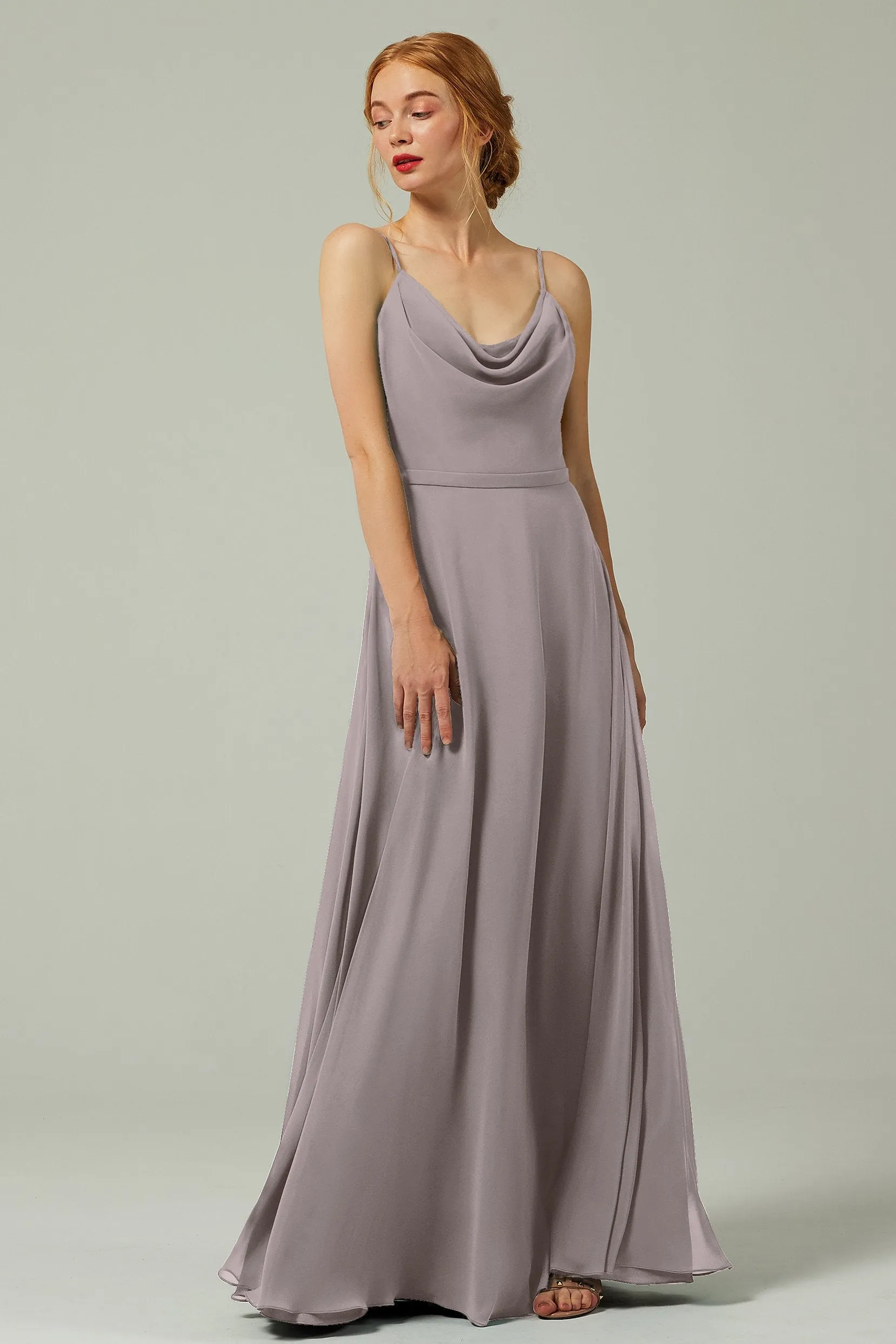 A-Line Floor Length Chiffon Bridesmaid Dress CB0322