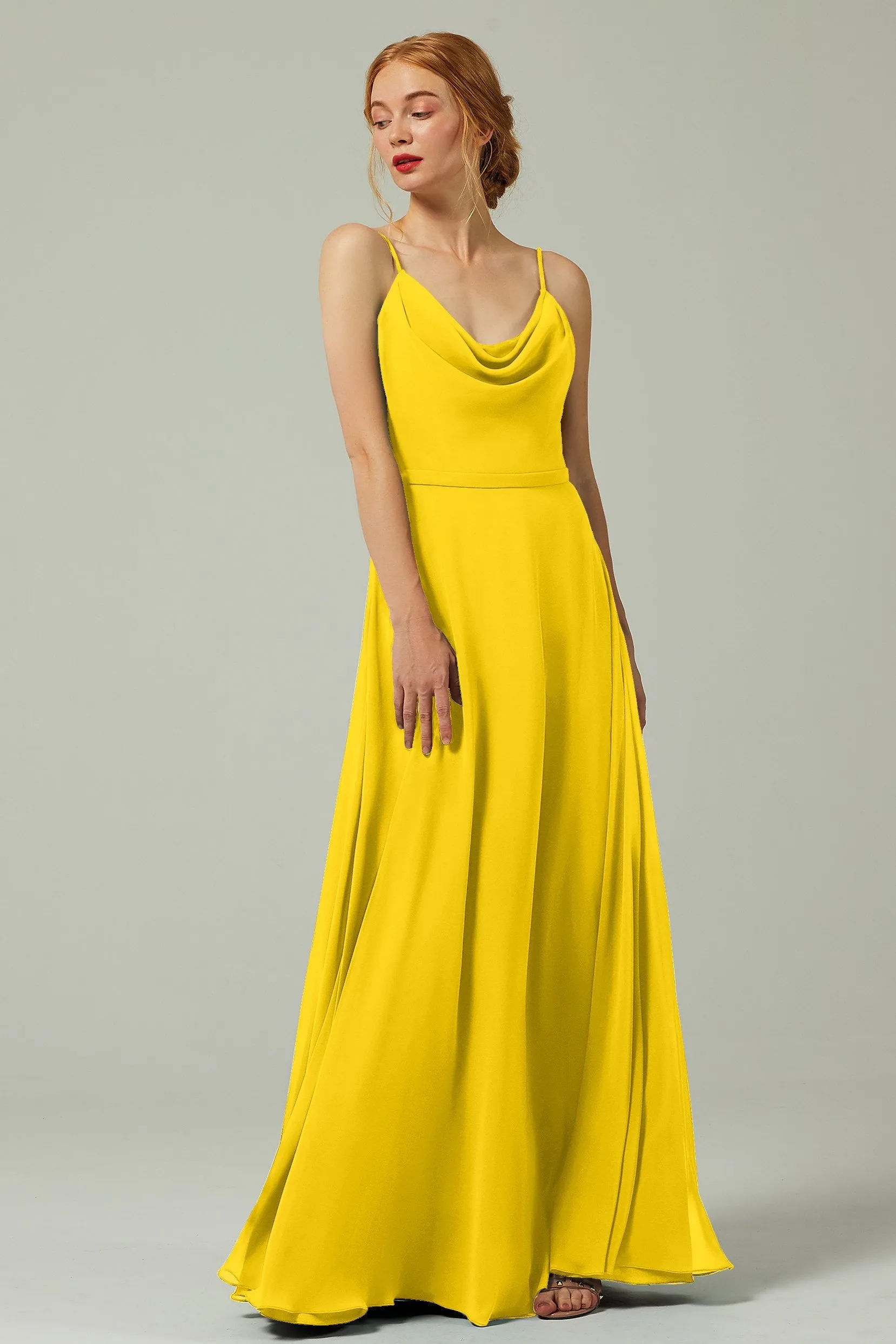 A-Line Floor Length Chiffon Bridesmaid Dress CB0322