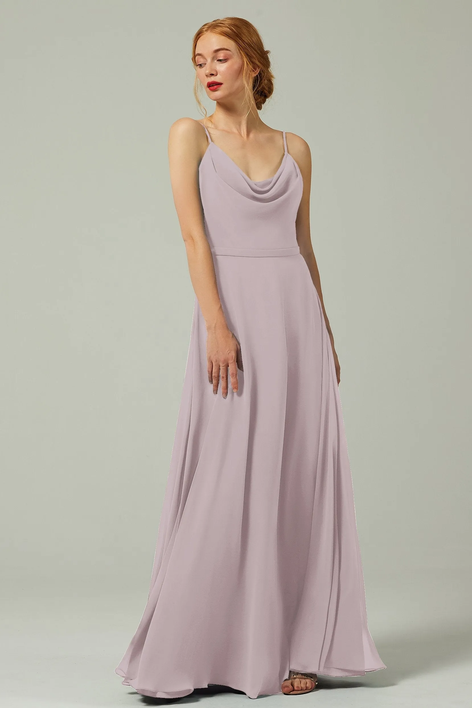 A-Line Floor Length Chiffon Bridesmaid Dress CB0322