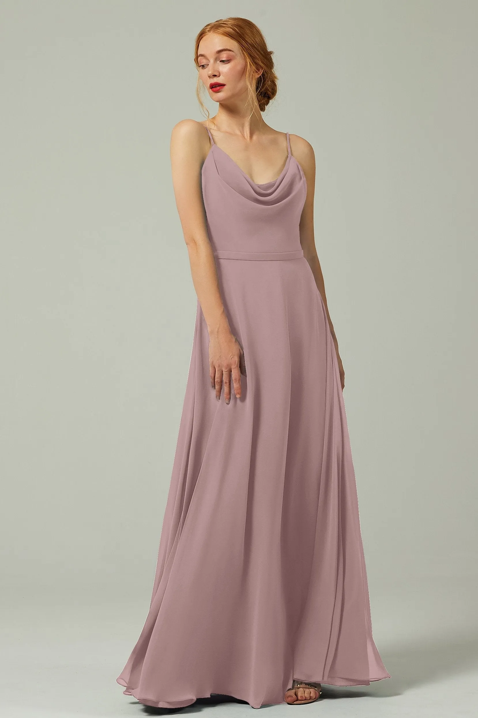 A-Line Floor Length Chiffon Bridesmaid Dress CB0322