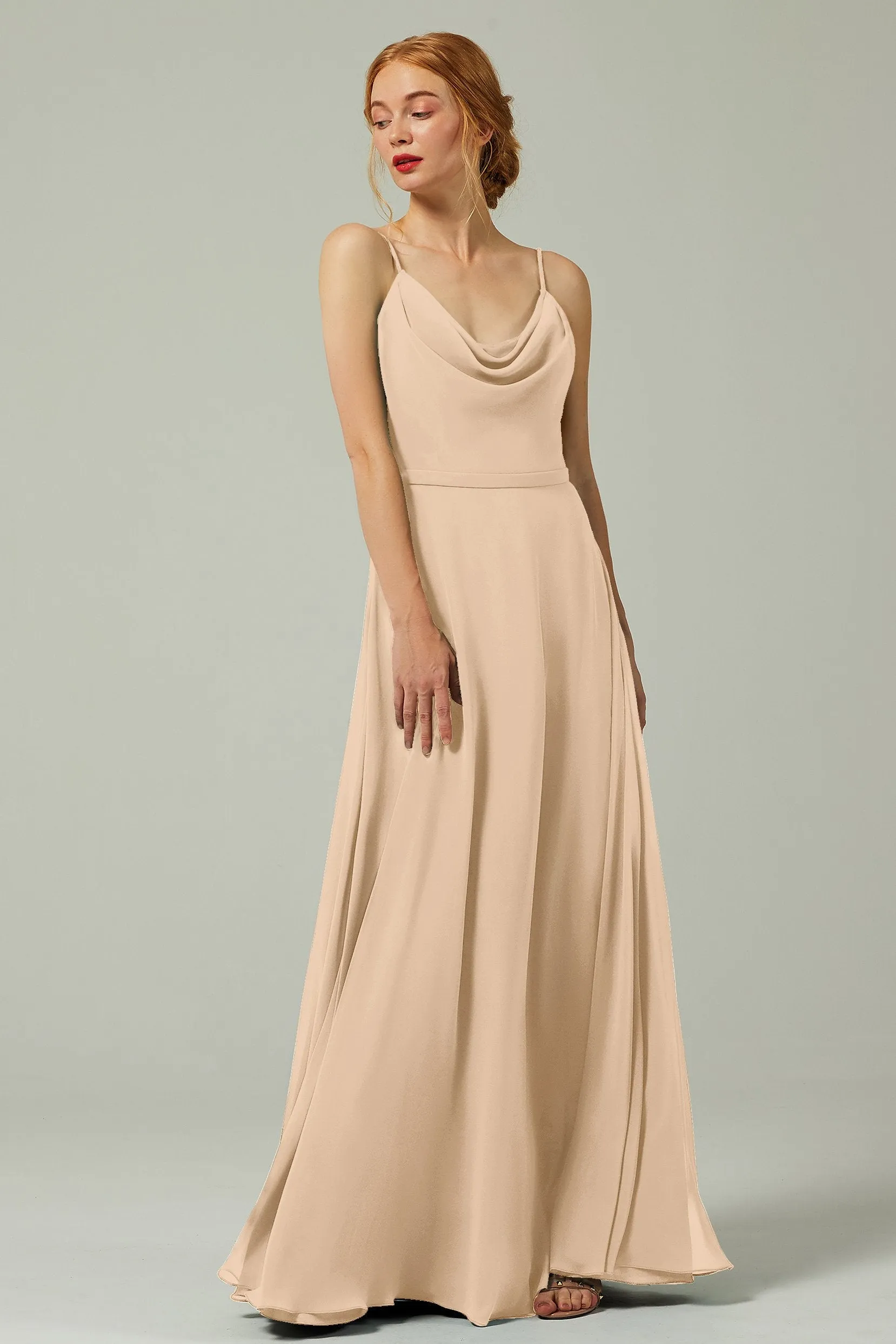 A-Line Floor Length Chiffon Bridesmaid Dress CB0322