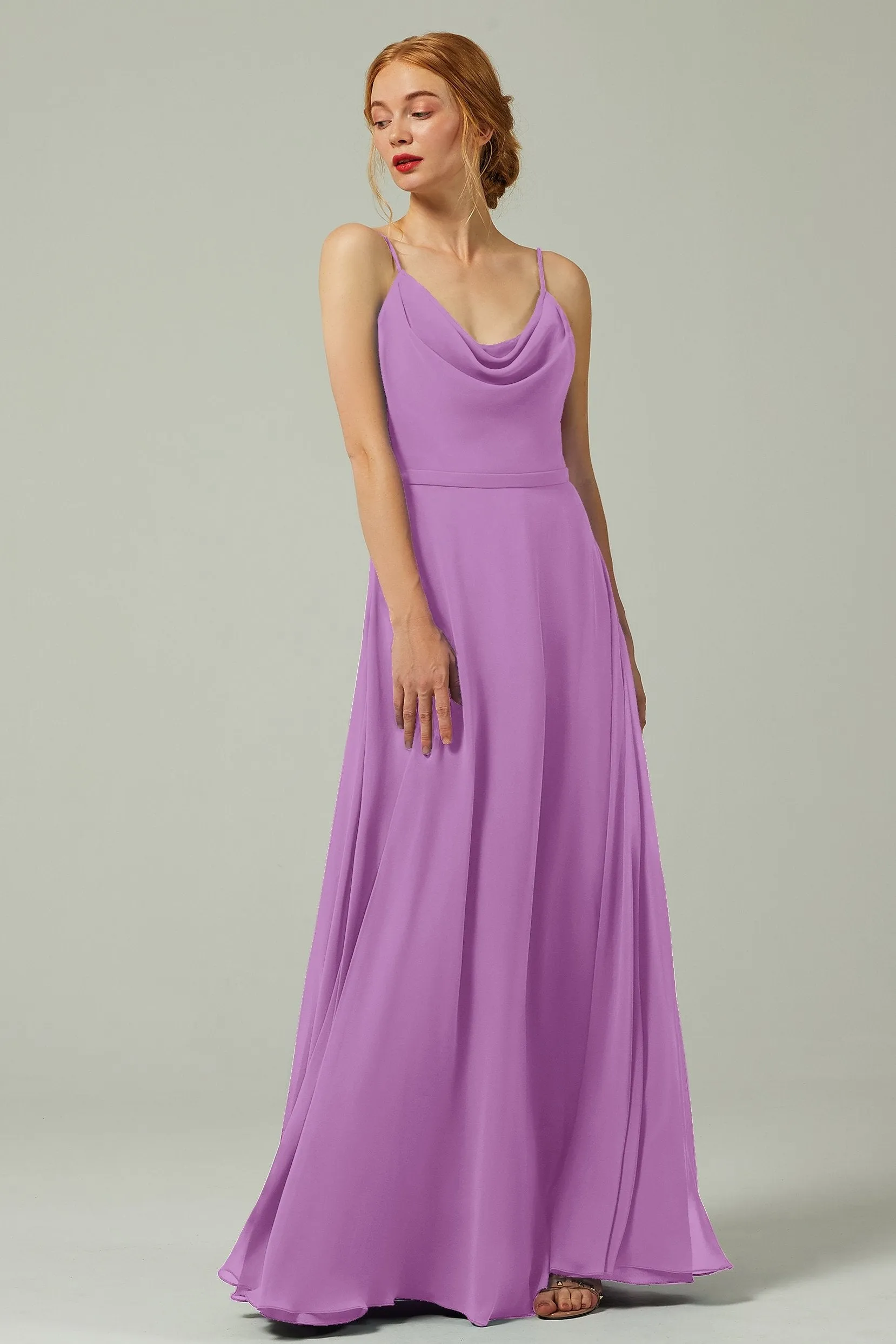 A-Line Floor Length Chiffon Bridesmaid Dress CB0322